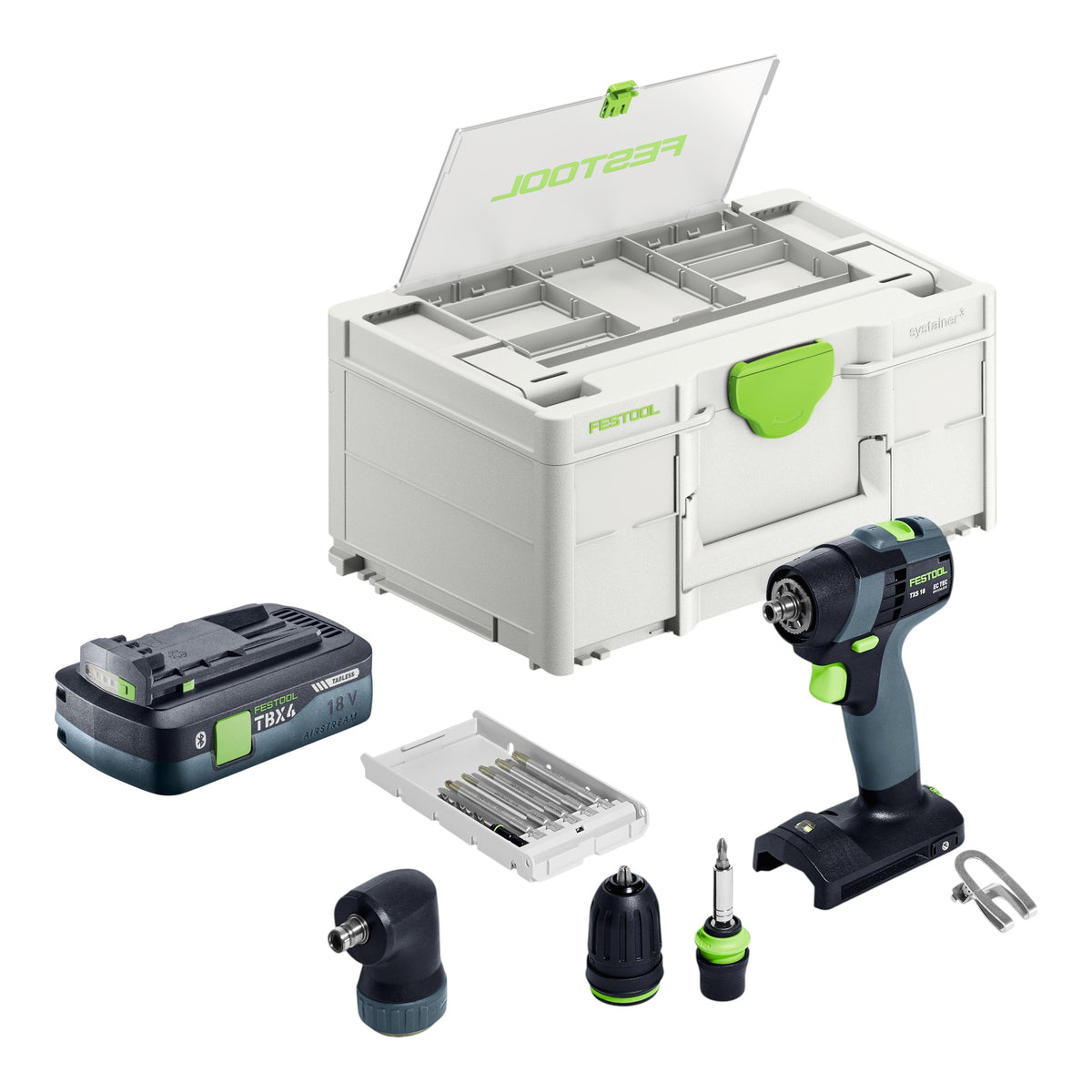Akumulatorowa wiertarko-wkrętarka Festool TXS 18-Basic-Set 18 V 40 Nm bezszczotkowa + 1x akumulator 4,0 Ah + szybka ładowarka + systainer