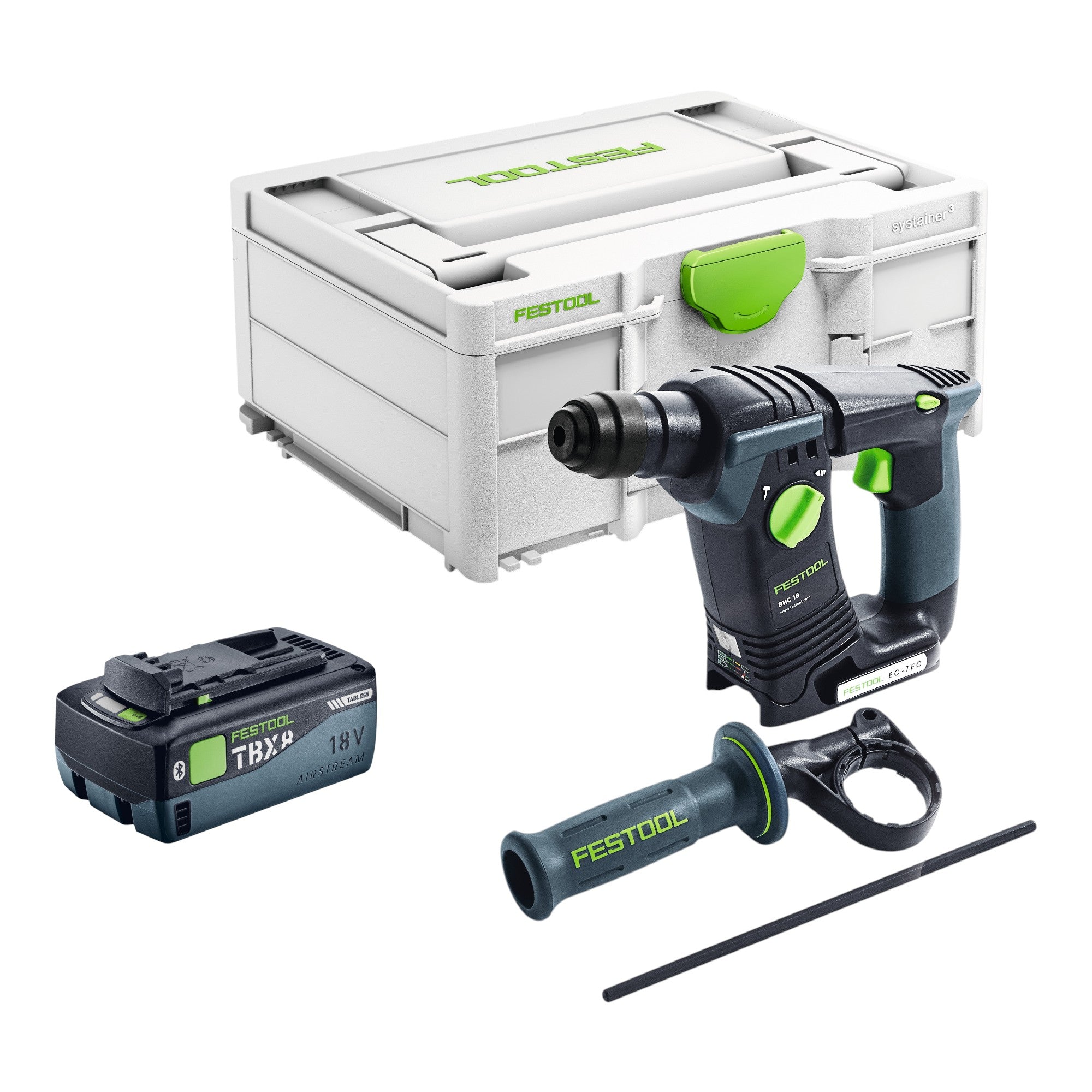 Festool BHC 18 Basic Akku Bohrhammer 18 V 1 8 J SDS Plus Brushless 1x Akku 8 0 Ah Systainer ohne Ladegeraet 0 - toolbrothers