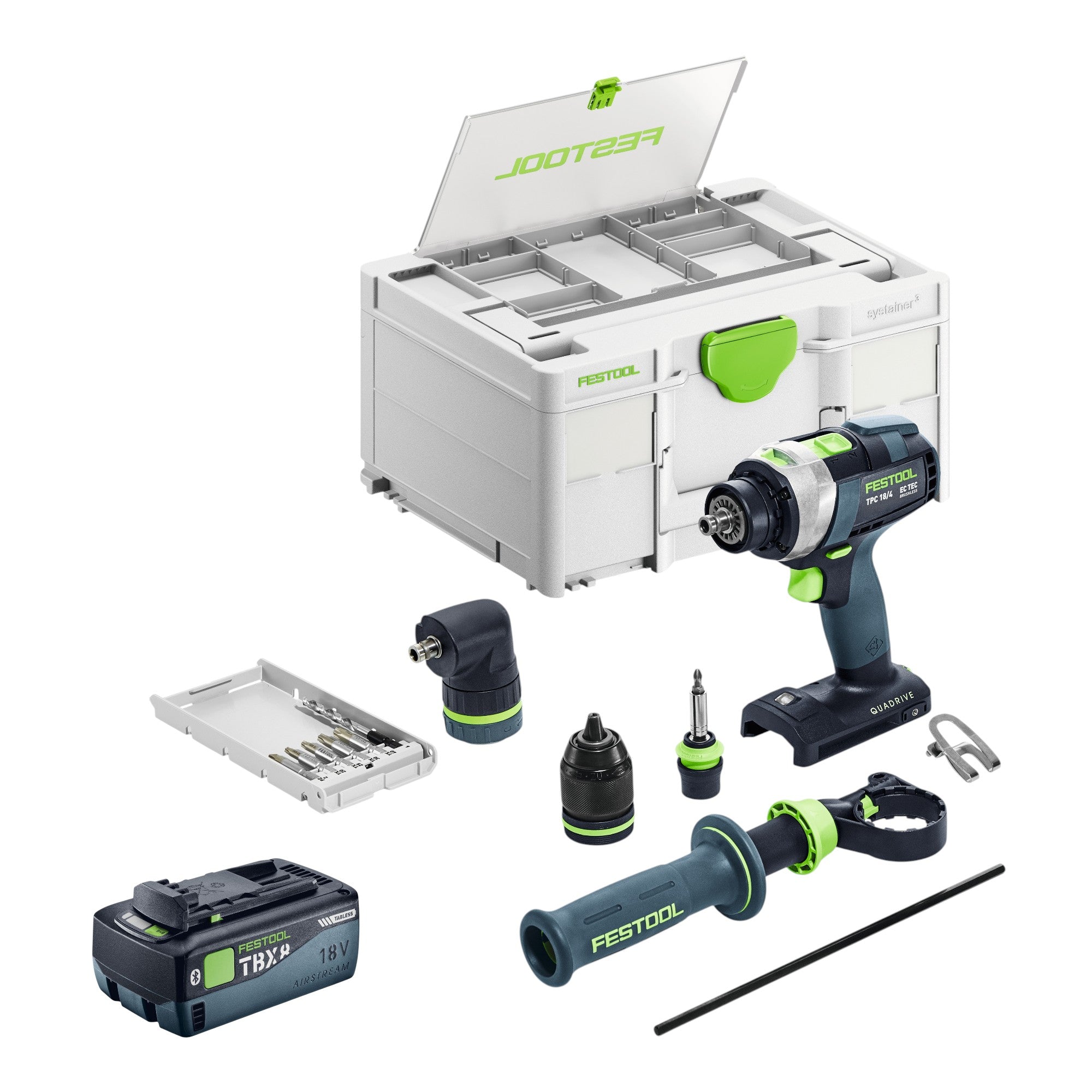 Festool TPC 18 4 Basic Set Akku Schlagbohrschrauber 18 V 75 Nm Brushless 1x Akku 8 0 Ah Systainer ohne Ladegeraet 0 - toolbrothers