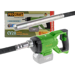 Procraft CV20bb Akku Betonverdichter 20 V 1 5 m Brushless Solo ohne Akku ohne Ladegeraet 0 - toolbrothers