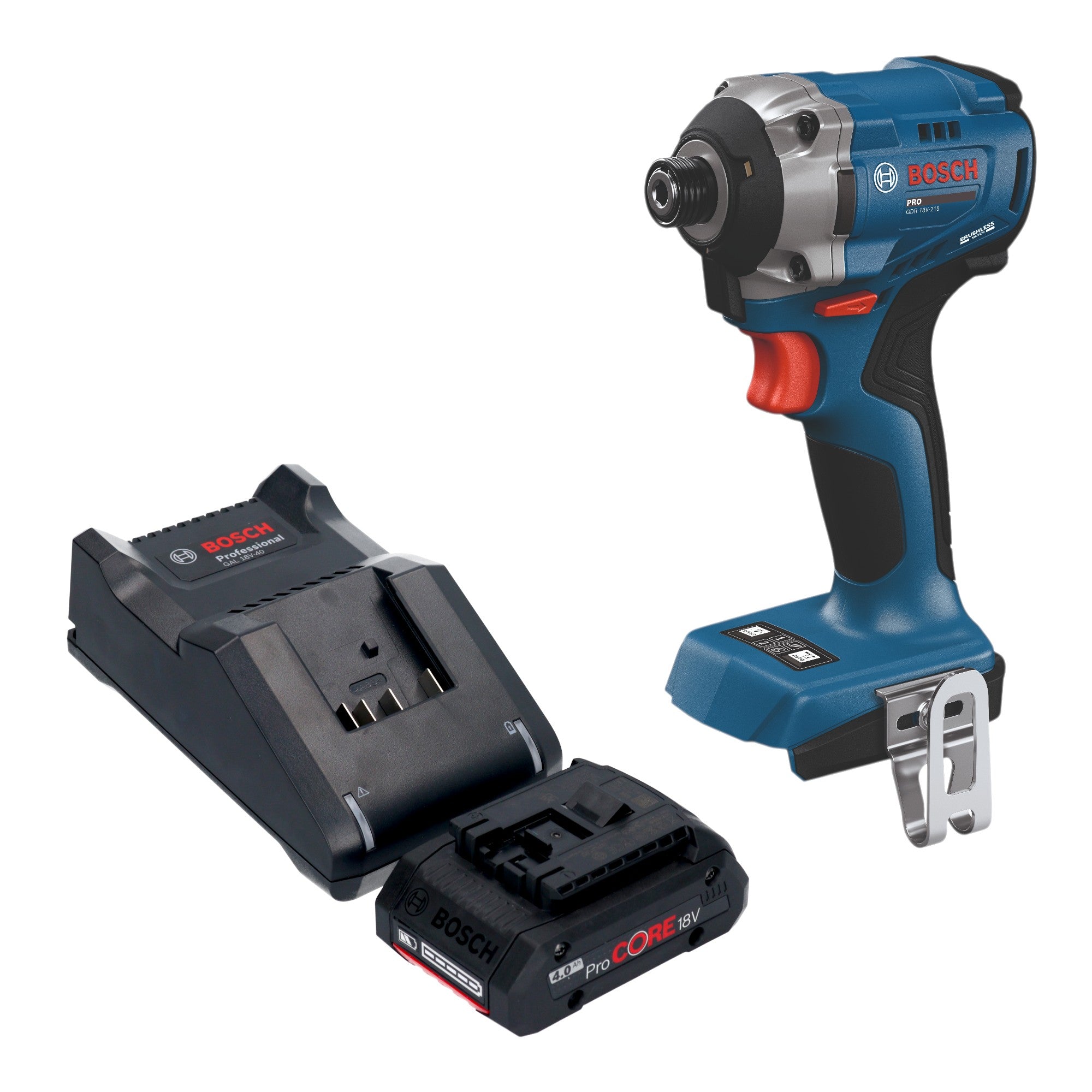 Bosch GDR 18V 215 Professional Akku Drehschlagschrauber 18 V 215 Nm 1 4 Brushless 1x ProCORE Akku 4 0 Ah Ladegeraet 0 - toolbrothers