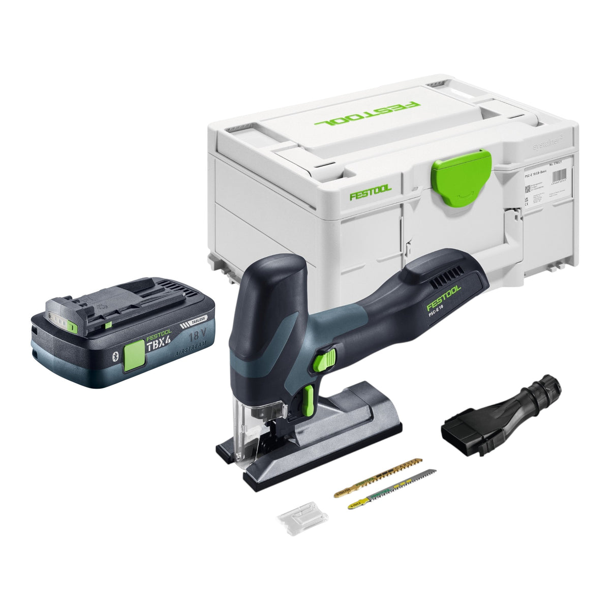 Festool PSC-E 18 EB-Basic Akumulatorowa wyrzynarka oscylacyjna 18 V 40 mm + 1x akumulator 4,0 Ah + Systainer – bez ładowarki