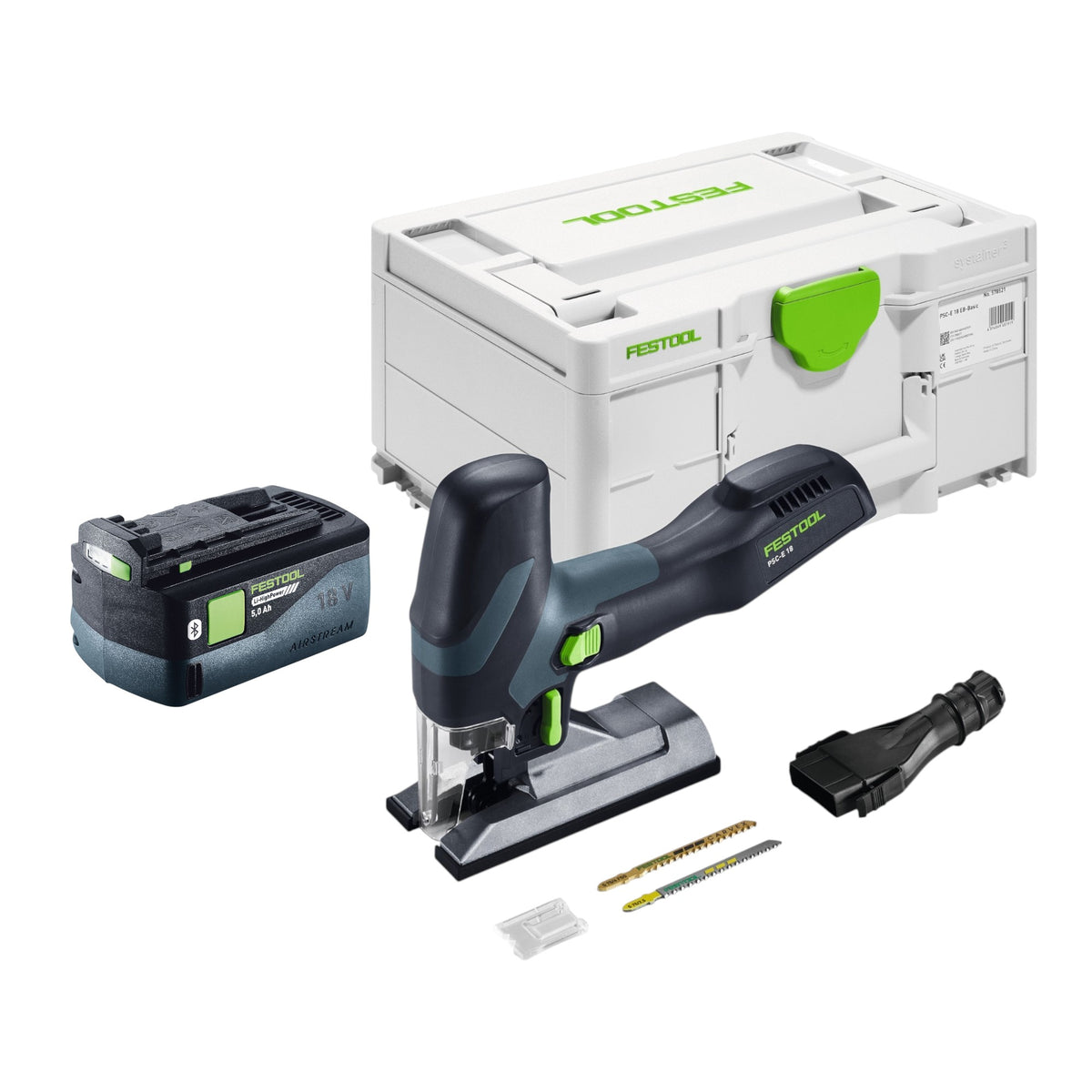 Festool PSC-E 18 EB-Basic Akumulatorowa wyrzynarka oscylacyjna 18 V 40 mm + 1x akumulator 5,0 Ah + Systainer – bez ładowarki