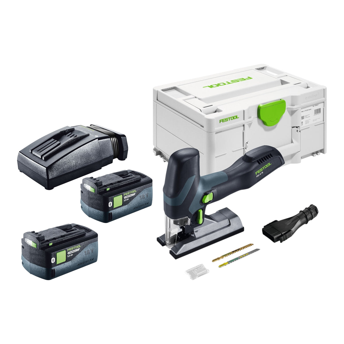 Festool PSC-E 18 EB-Basic Akumulatorowa wyrzynarka oscylacyjna 18 V 40 mm + 2x akumulator 5,0 Ah + ładowarka + Systainer