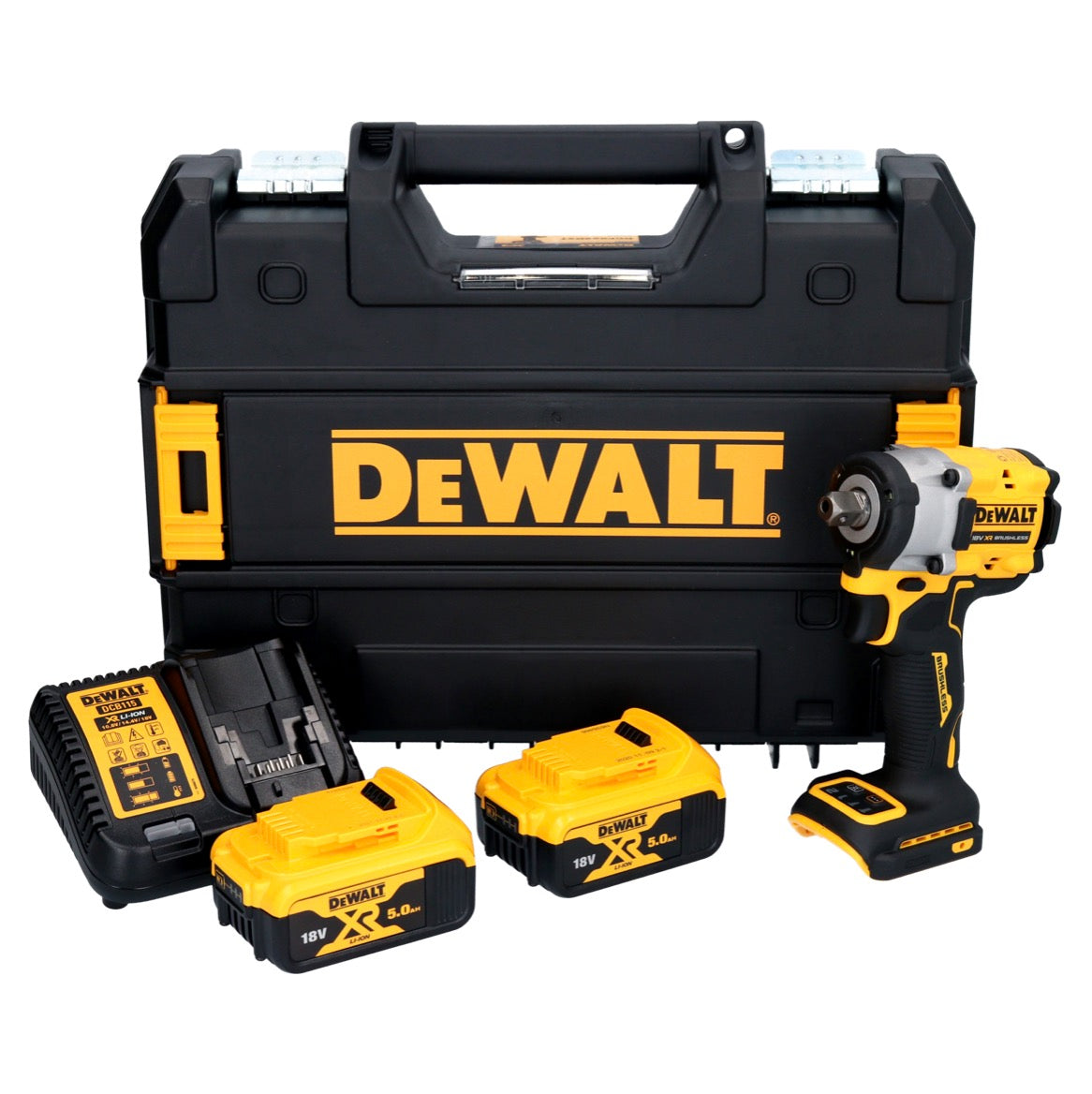 DeWalt DCF 922 P2T Akku Schlagschrauber 18 V 400 Nm 1 2 Brushless 2x Akku 5 0 Ah Ladegeraet TSTAK 0 - toolbrothers