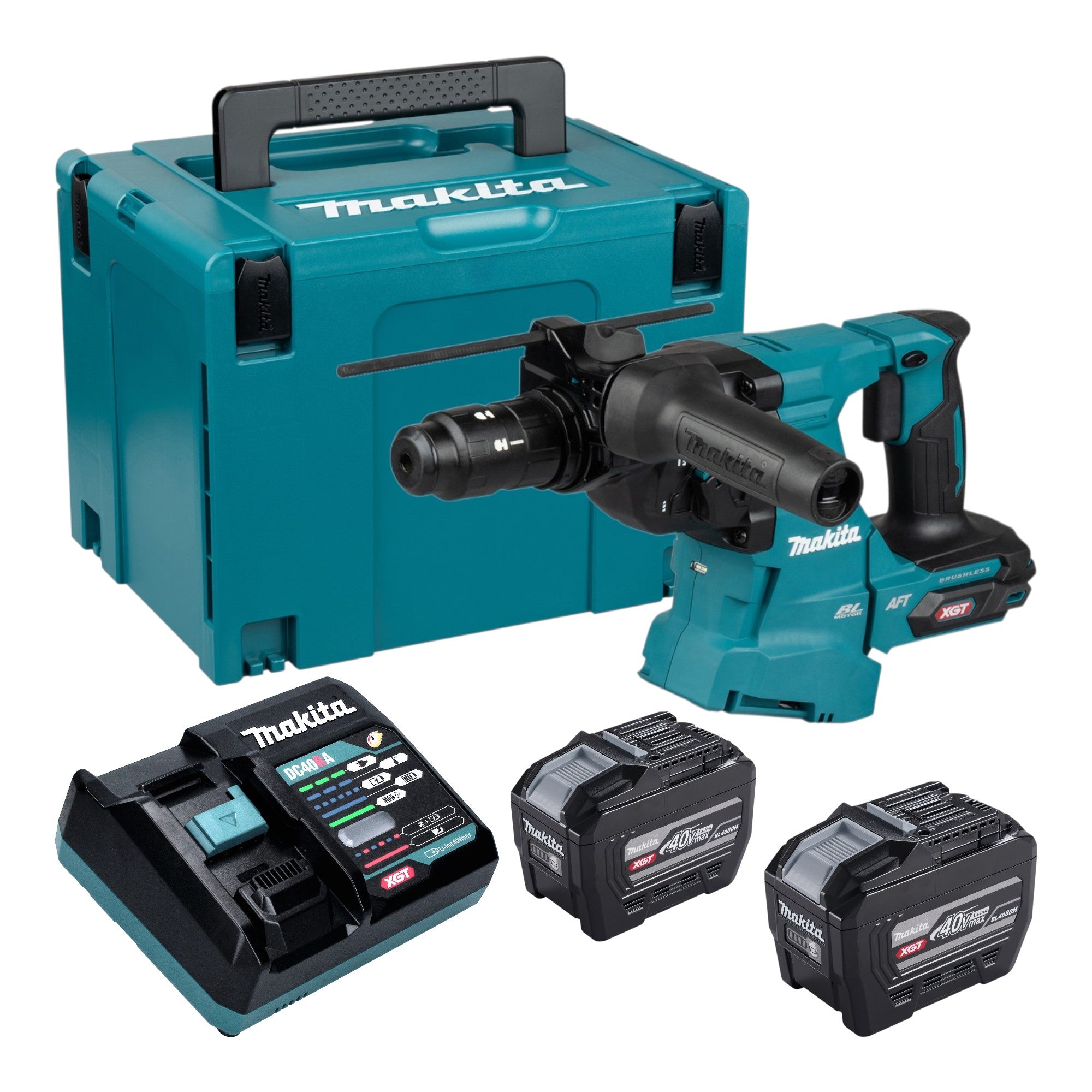 Makita HR 012 GE201 Akku Kombihammer 40 V max 3 3 J SDS plus Brushless 2x Akku 8 0 Ah Ladegeraet Makpac 0 - toolbrothers