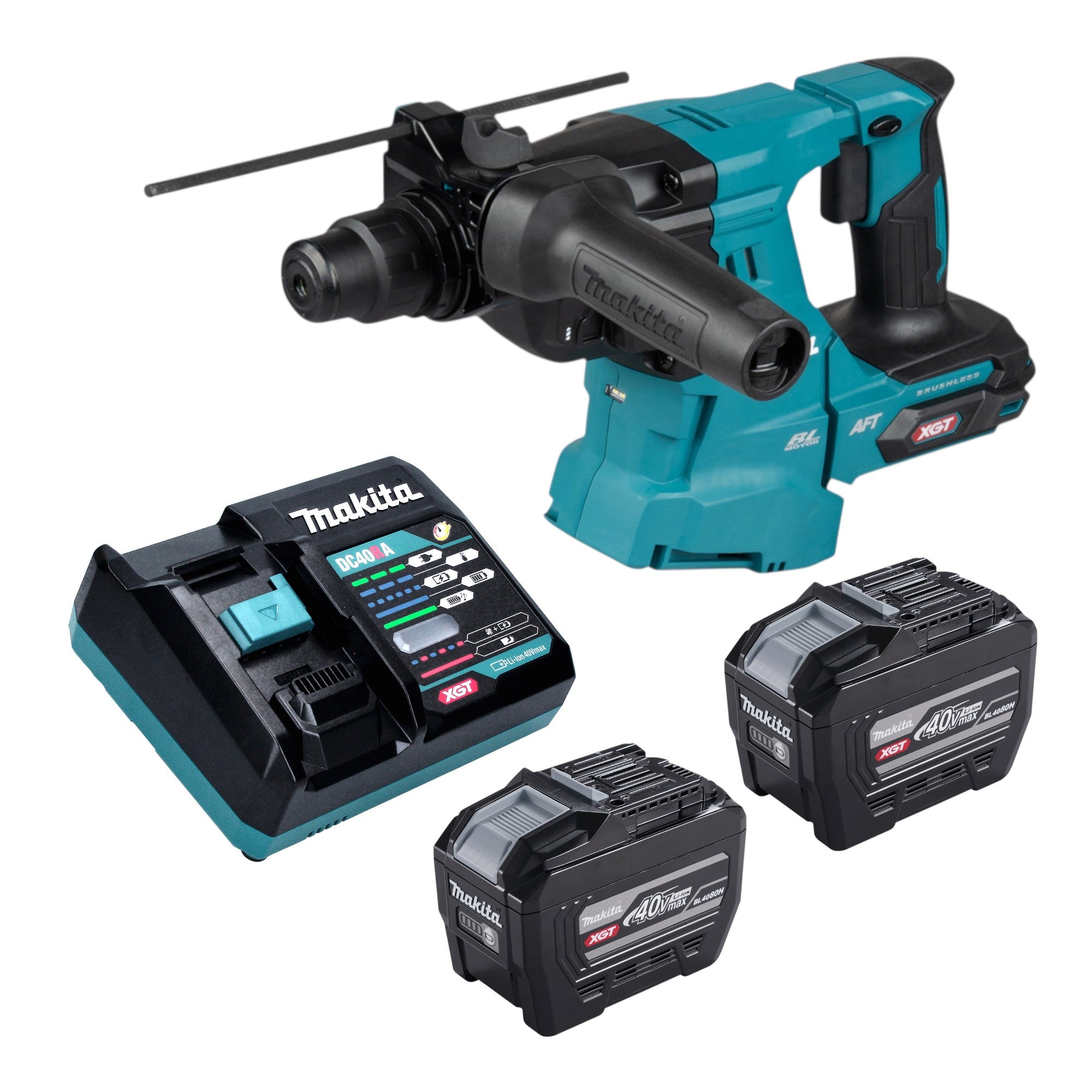 Makita HR 011 GE201 Akku Kombihammer 40 V max 3 3 J SDS plus Brushless 2x Akku 8 0 Ah Ladegeraet 0 - toolbrothers