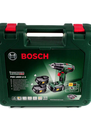 Bosch PSR 1800 Li-2 Akku Bohrschrauber 38Nm18V ( 06039A3101 ) + 2x Akku 1,5 Ah + Ladegerät + Koffer - Toolbrothers