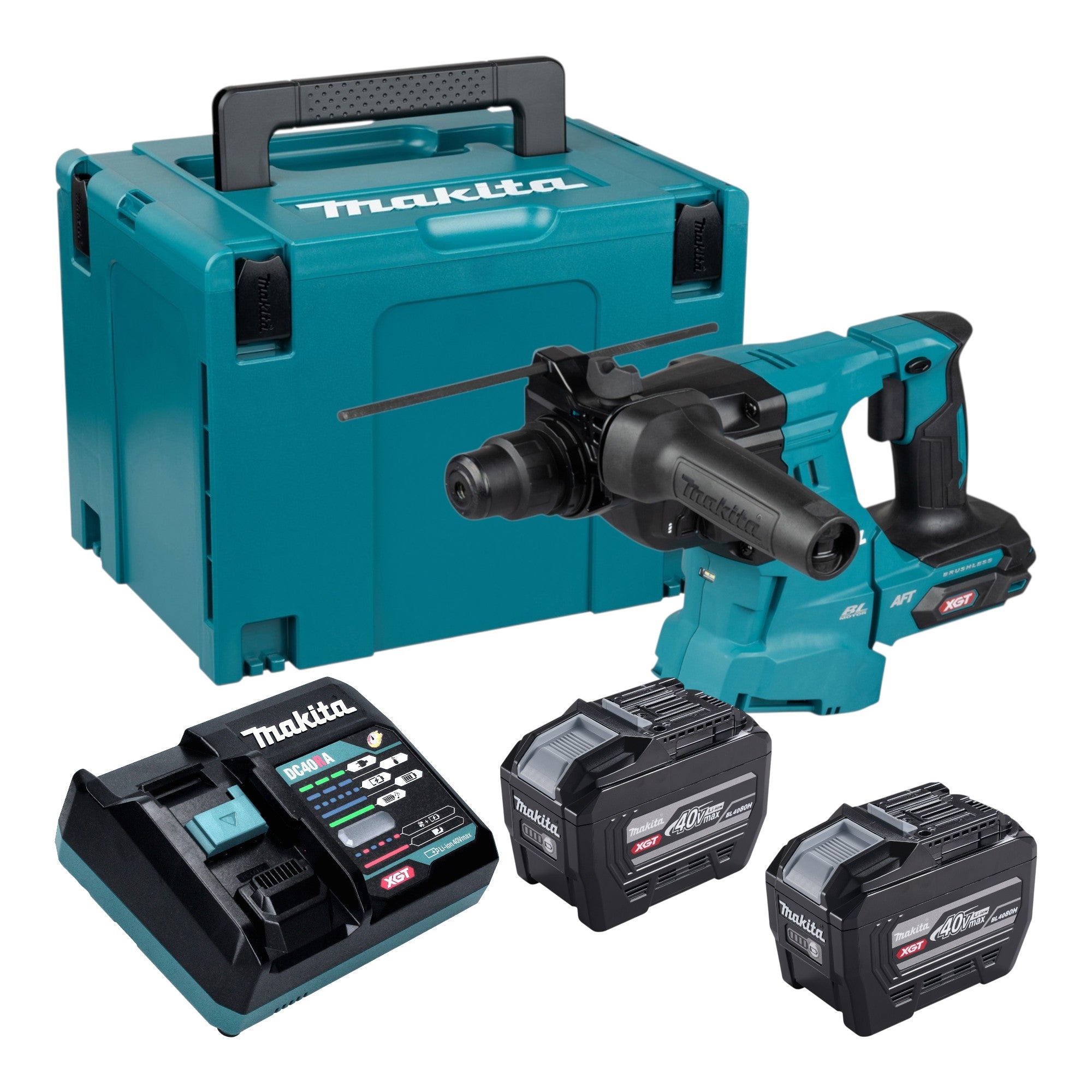 Makita HR 011 GE201 Akku Kombihammer 40 V max 3 3 J SDS plus Brushless 2x Akku 8 0 Ah Ladegeraet Makpac 0 - toolbrothers