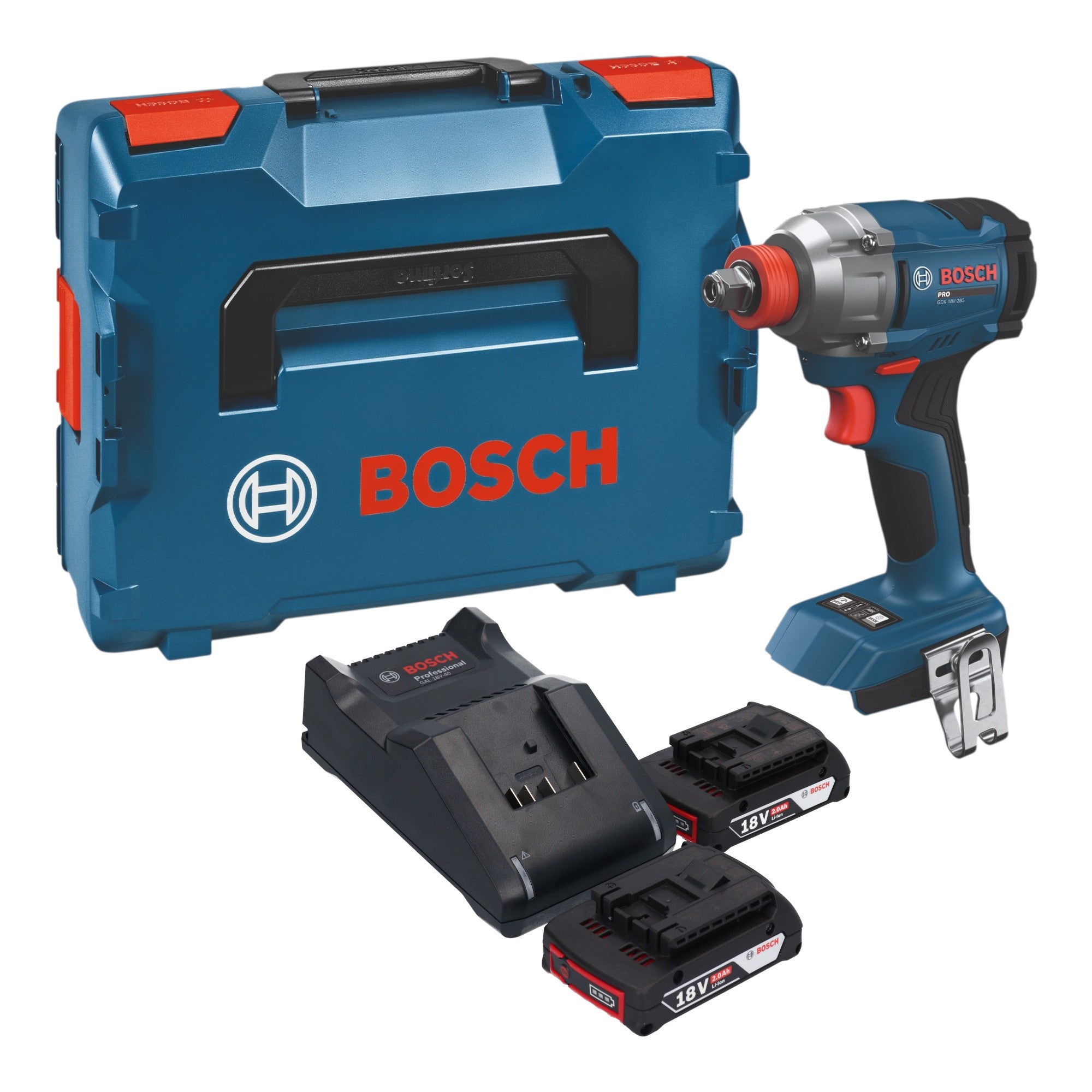 Bosch GDX 18V 285 Professional Akku Drehschlagschrauber 18 V 285 Nm 2x Akku 2 0 Ah Ladegeraet L Boxx 0 - toolbrothers