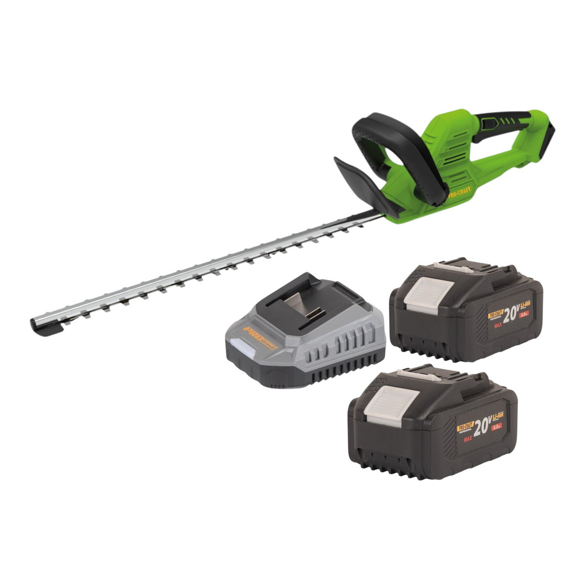 Nożyce do żywopłotu Procraft PZA26bb 20 V 550 mm bezszczotkowe + 2x akumulator 8,0 Ah + ładowarka