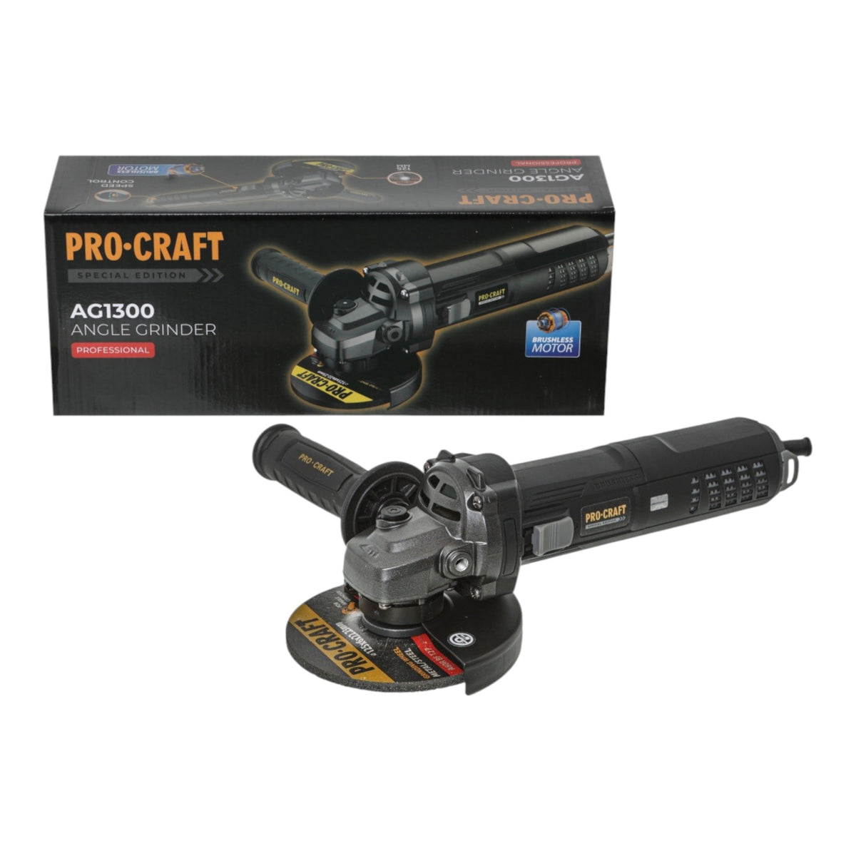 Procraft AG1300 Winkelschleifer 1300 Watt 125 mm Black Edition