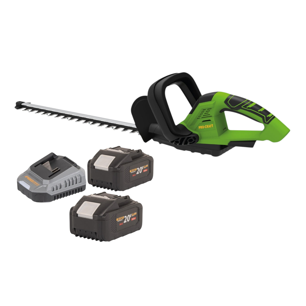 Nożyce do żywopłotu Procraft PZA24bb 20 V 510 mm bezszczotkowe + 2x akumulator 8,0 Ah + ładowarka