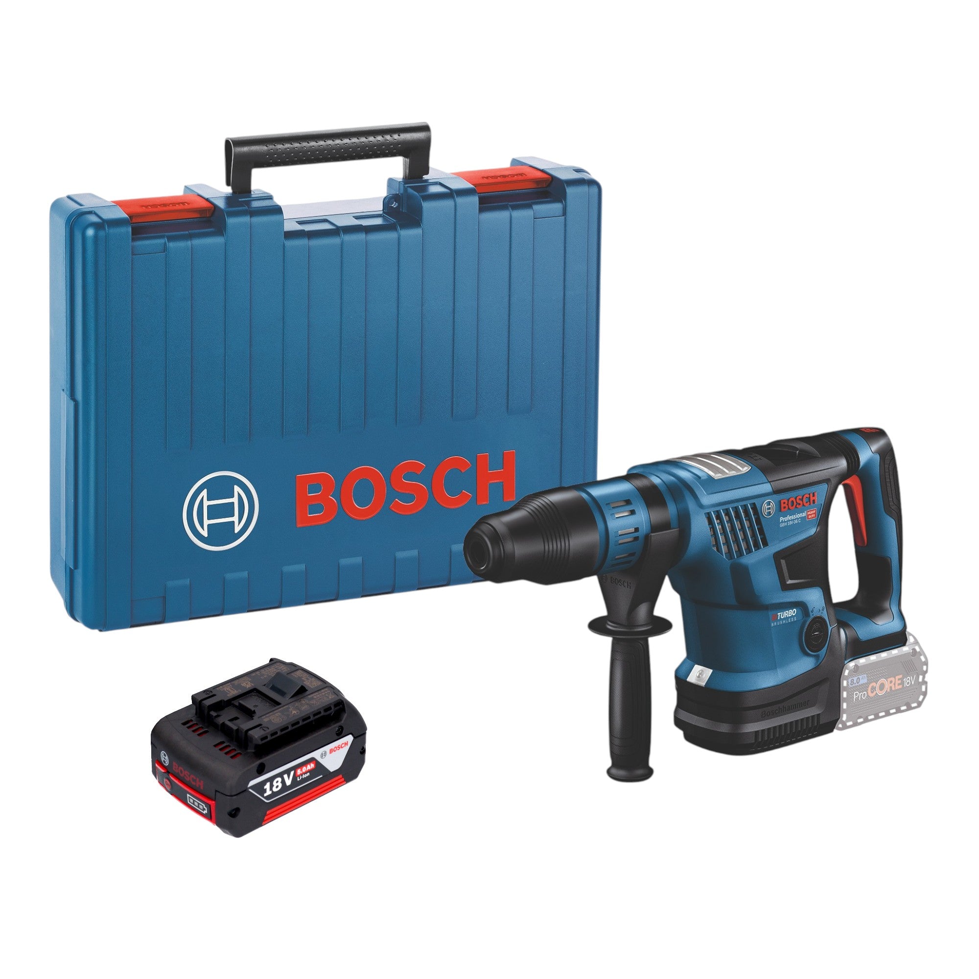 Bosch GBH 18V 36 C Professional Akku Bohrhammer 18 V 7 J SDS max Brushless 1x Akku 5 0 Ah Koffer ohne Ladegeraet 0 - toolbrothers