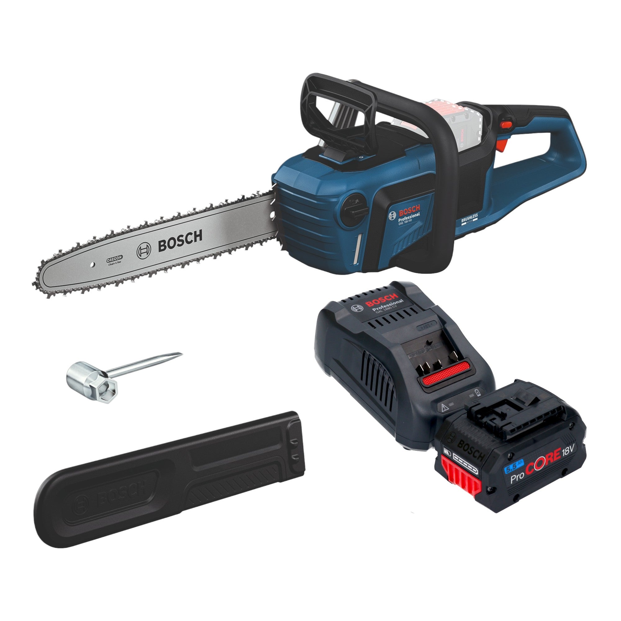 Bosch GKE 18V 40 Professional Akku Kettensaege 18 V 40 cm Brushless 1x ProCORE Akku 5 5 Ah Ladegeraet 0 - toolbrothers