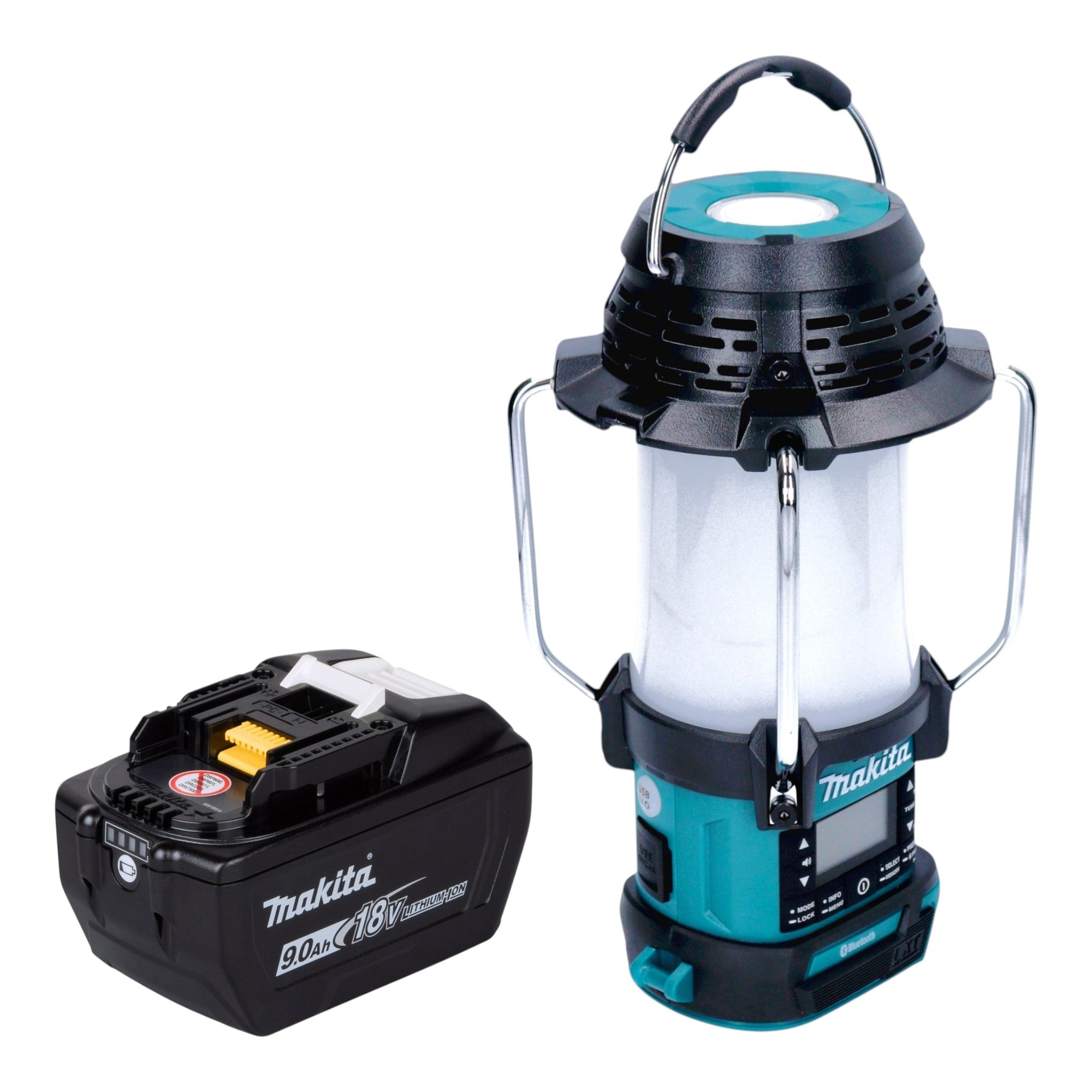Makita DMR 056 Akku Radio 18 V FM DAB mit Laterne 360 Taschenlampe IP65 1x Akku 9 0 Ah ohne Ladegeraet 0 - toolbrothers