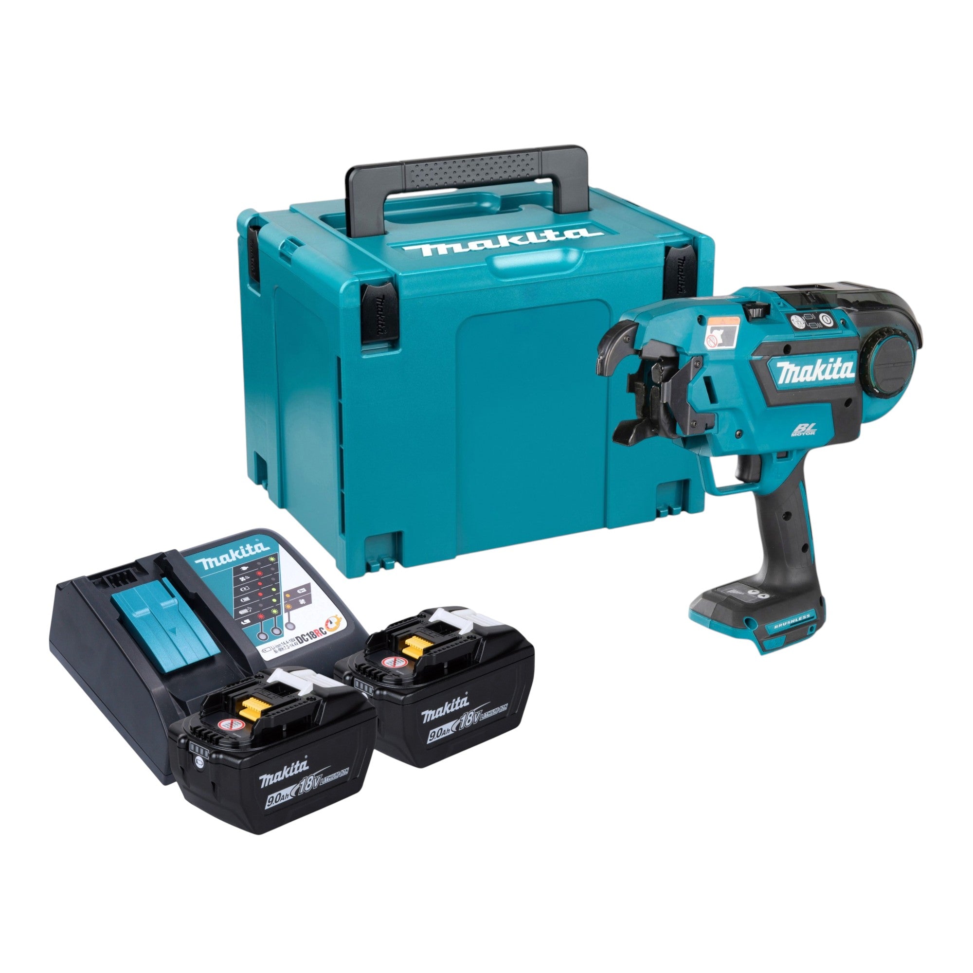 Makita DTR 180 ZJ Akku Bewehrungsverbinder 18 V 0 8 mm Brushless 2x Akku 9 0 Ah Ladegeraet Makpac 0 - toolbrothers