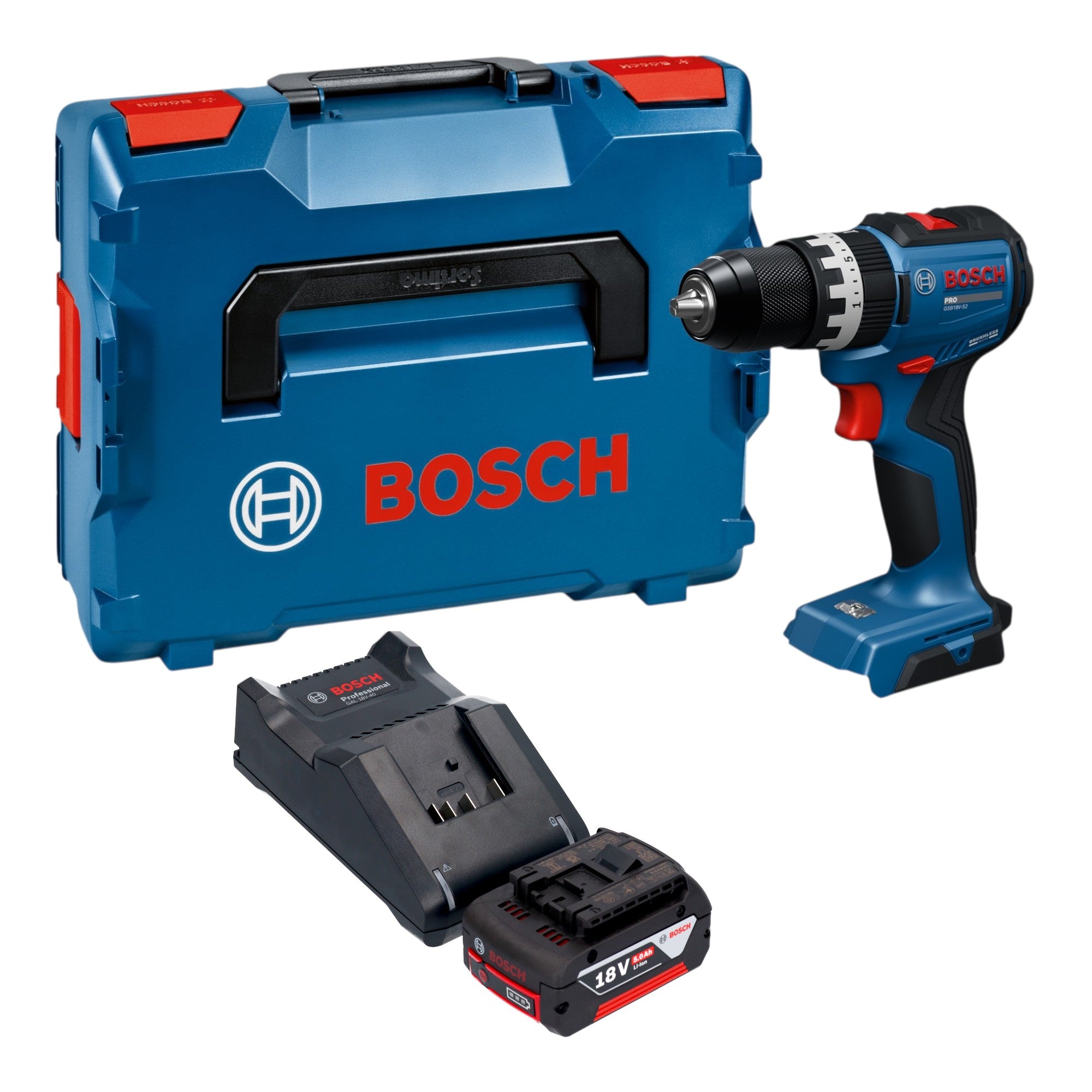 Bosch GSB 18V 52 Professional Akku Schlagbohrschrauber 18 V 70 Nm Brushless 1x Akku 5 0 Ah Ladegeraet L Boxx 0 - toolbrothers