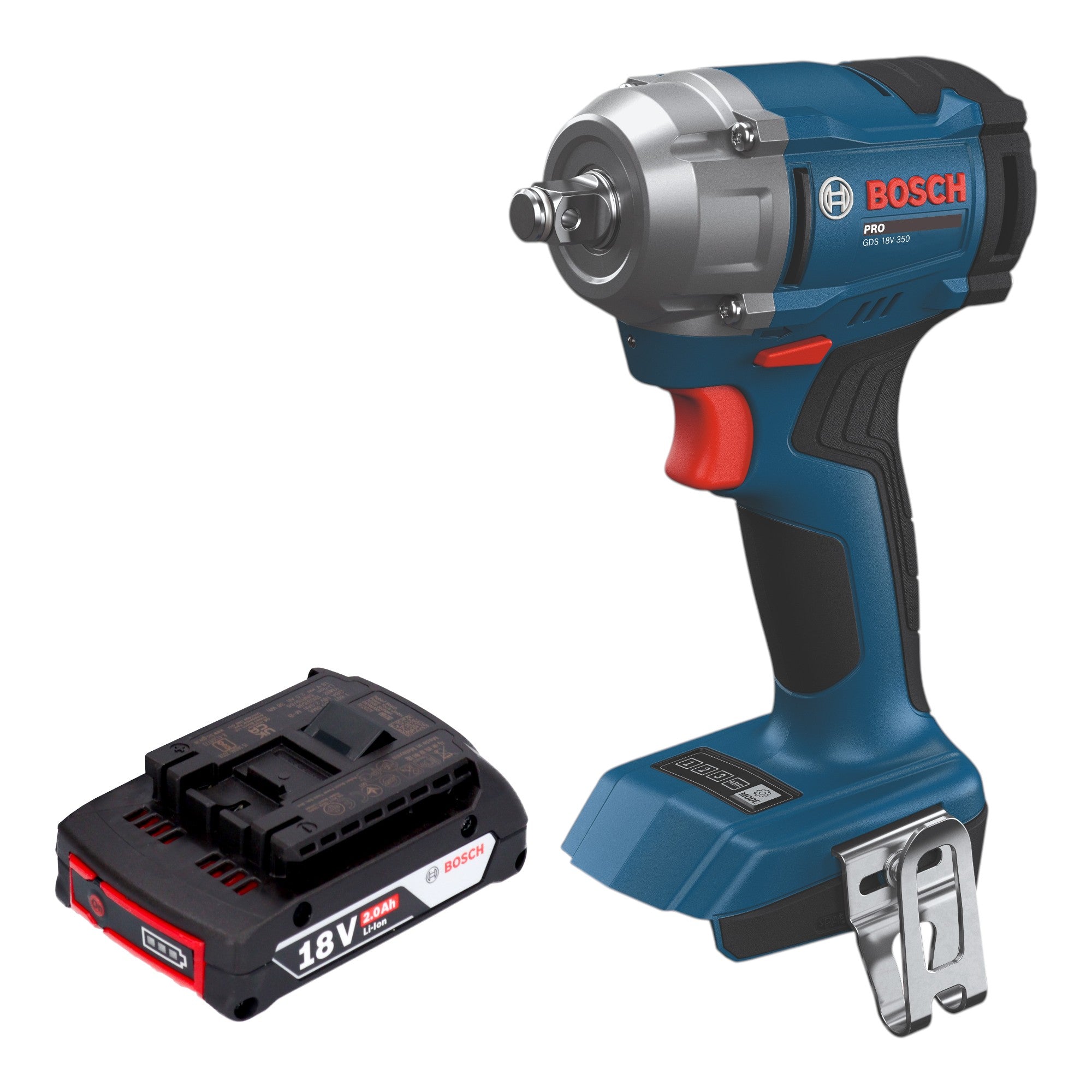 Bosch GDS 18V 350 Professional Akku Drehschlagschrauber 18 V 350 Nm 1 2 Brushless 1x Akku 2 0 Ah ohne Ladegeraet 0 - toolbrothers