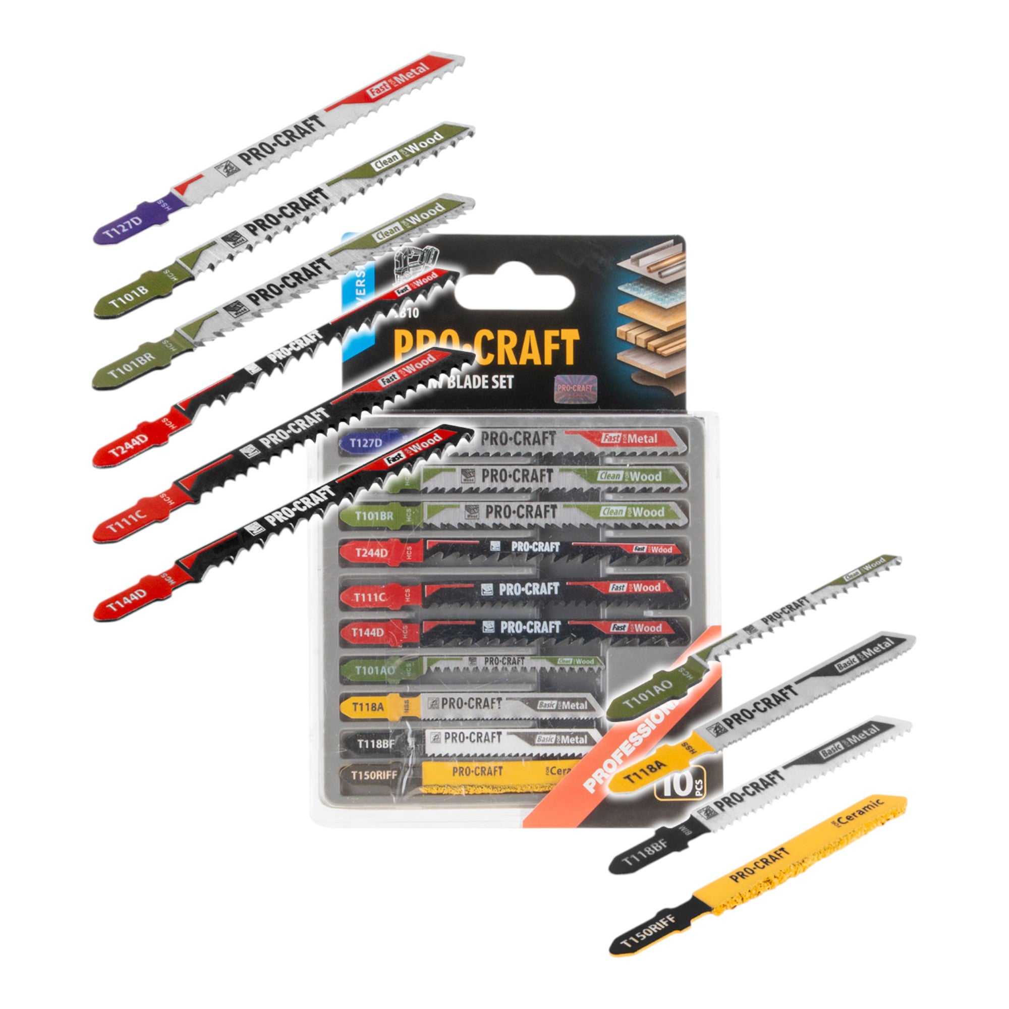 Procraft JB11 Stichsaegeblatt Set 10 tlg 1 50 mm fuer Holz und Metall 0 - toolbrothers