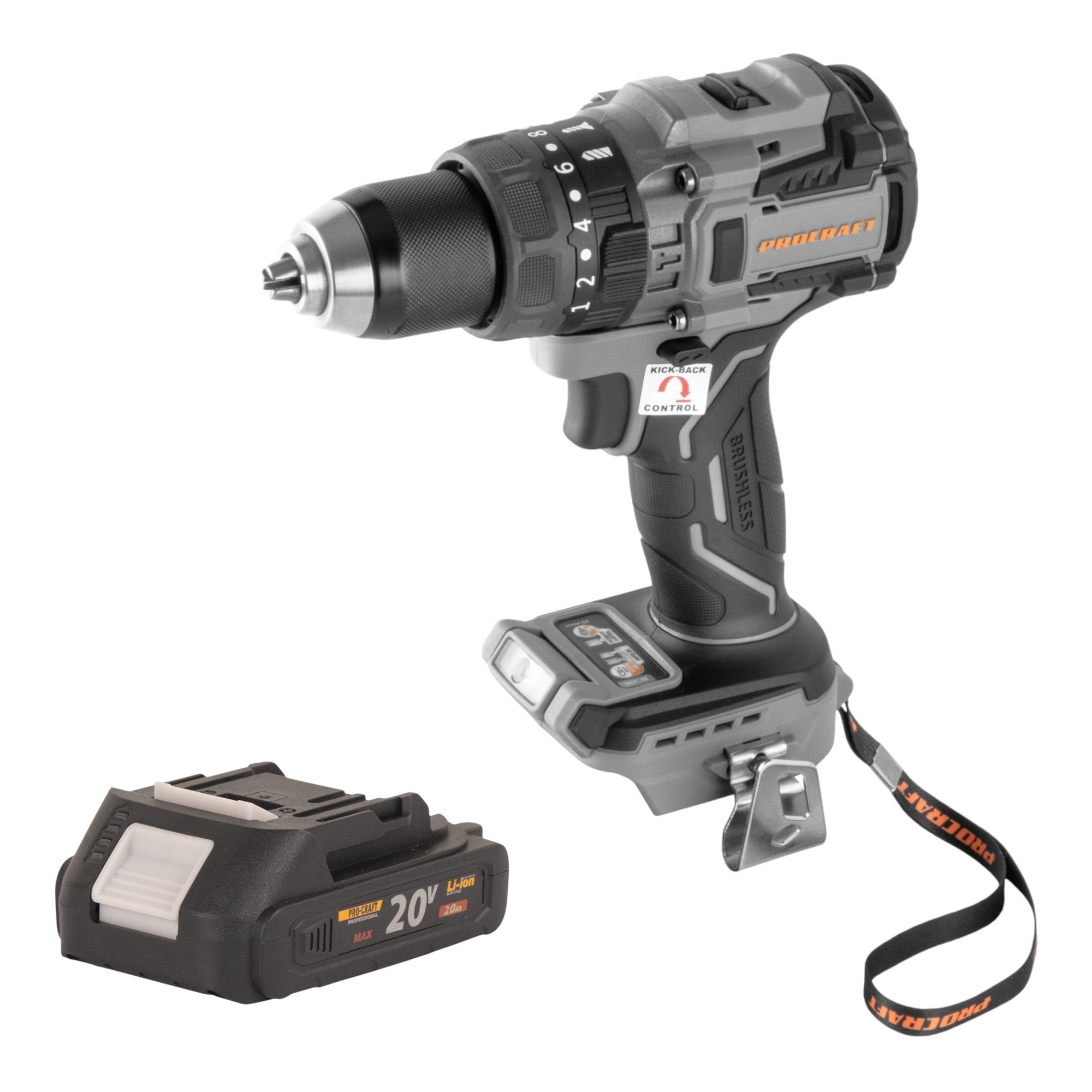 Procraft Industrial CD20B BB Akku Schlagbohrschrauber 20 V 150 Nm Brushless 1x Akku 2 0 Ah ohne Ladegeraet 0 - toolbrothers