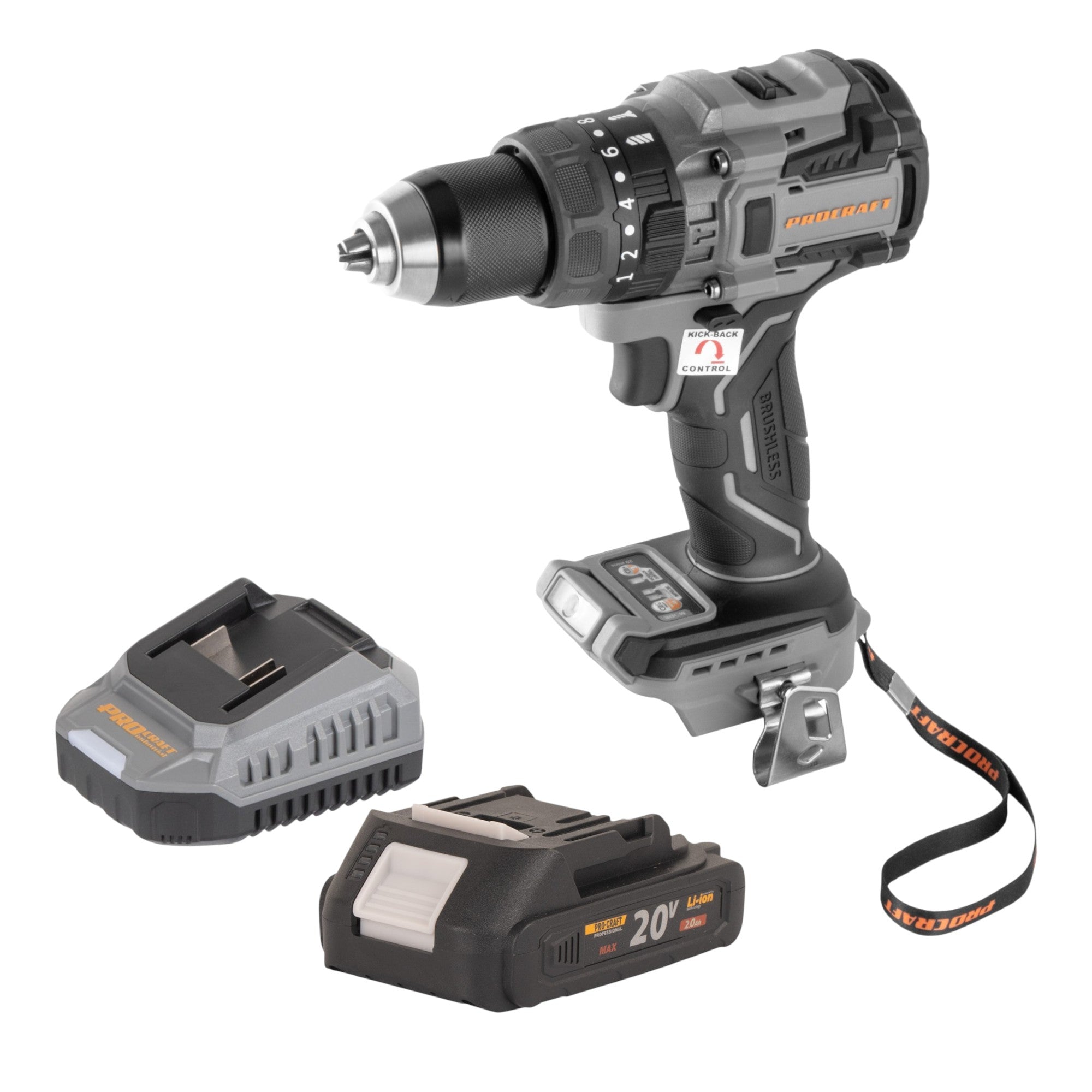 Procraft Industrial CD20B BB Akku Schlagbohrschrauber 20 V 150 Nm Brushless 1x Akku 2 0 Ah Ladegeraet 0 - toolbrothers