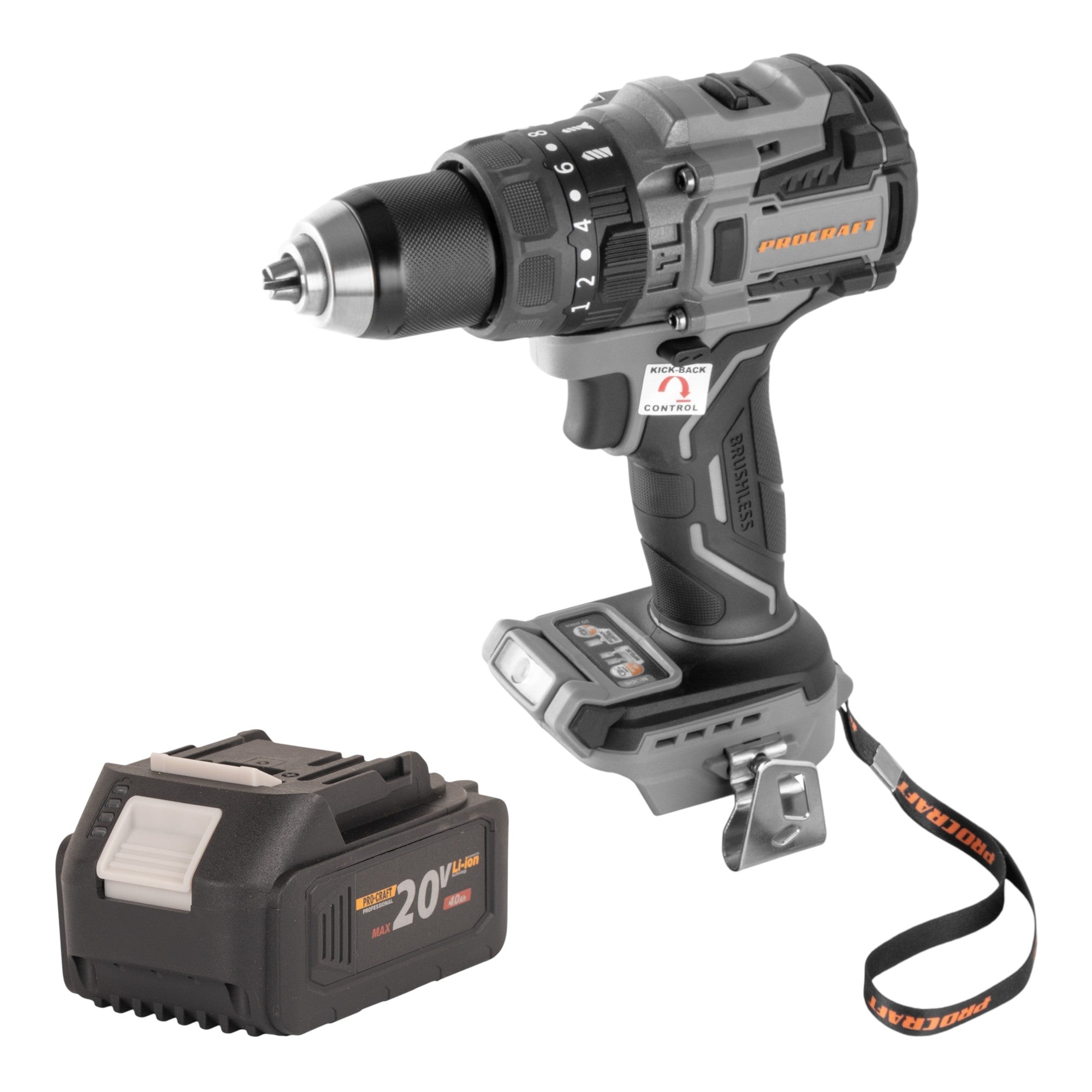 Procraft Industrial CD20B BB Akku Schlagbohrschrauber 20 V 150 Nm Brushless 1x Akku 4 0 Ah ohne Ladegeraet 0 - toolbrothers