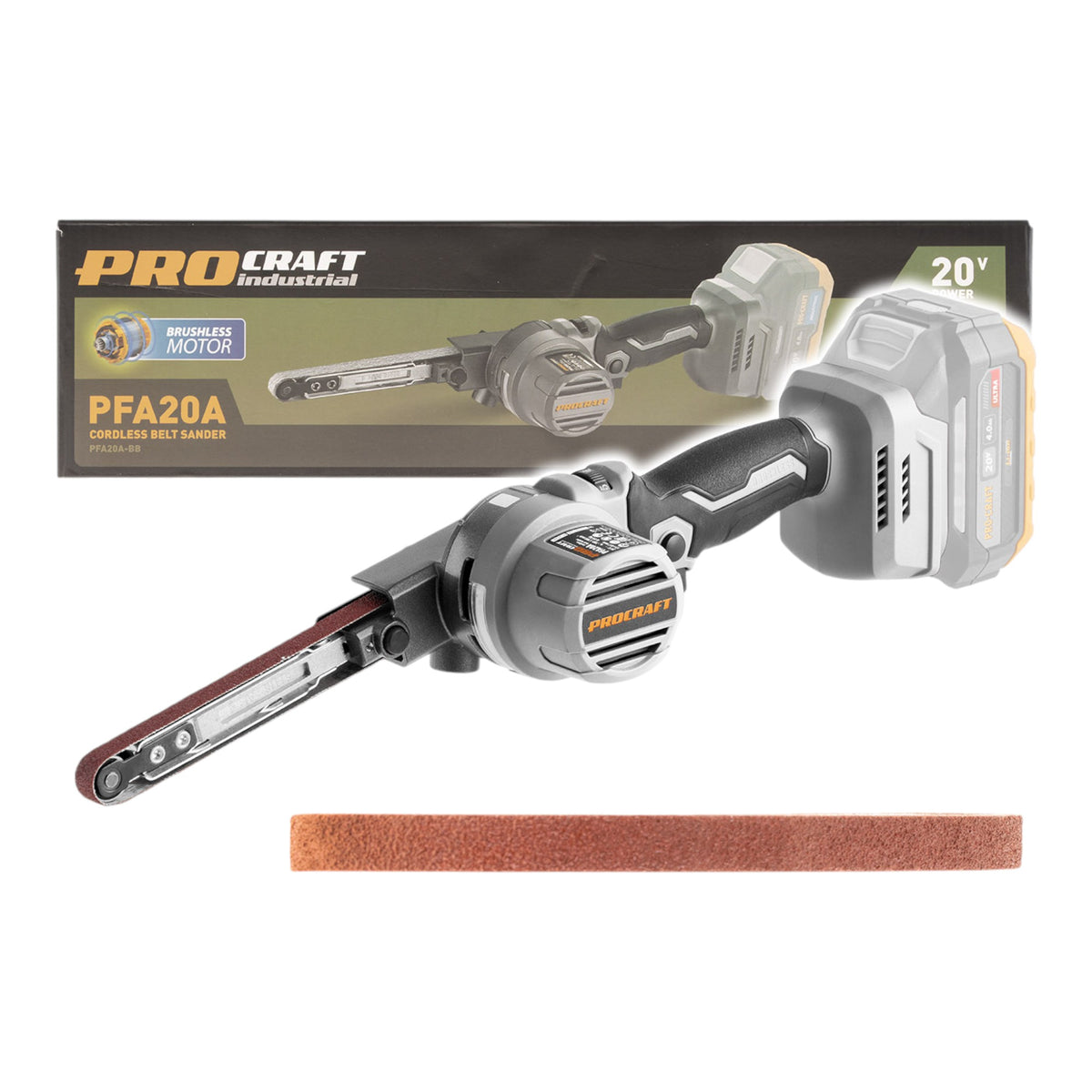 ProCraft Industrial PFA20A-BB Akumulatorowa pilarka taśmowa 20 V 13 x 457 mm Brushless Solo – bez akumulatora, bez ładowarki