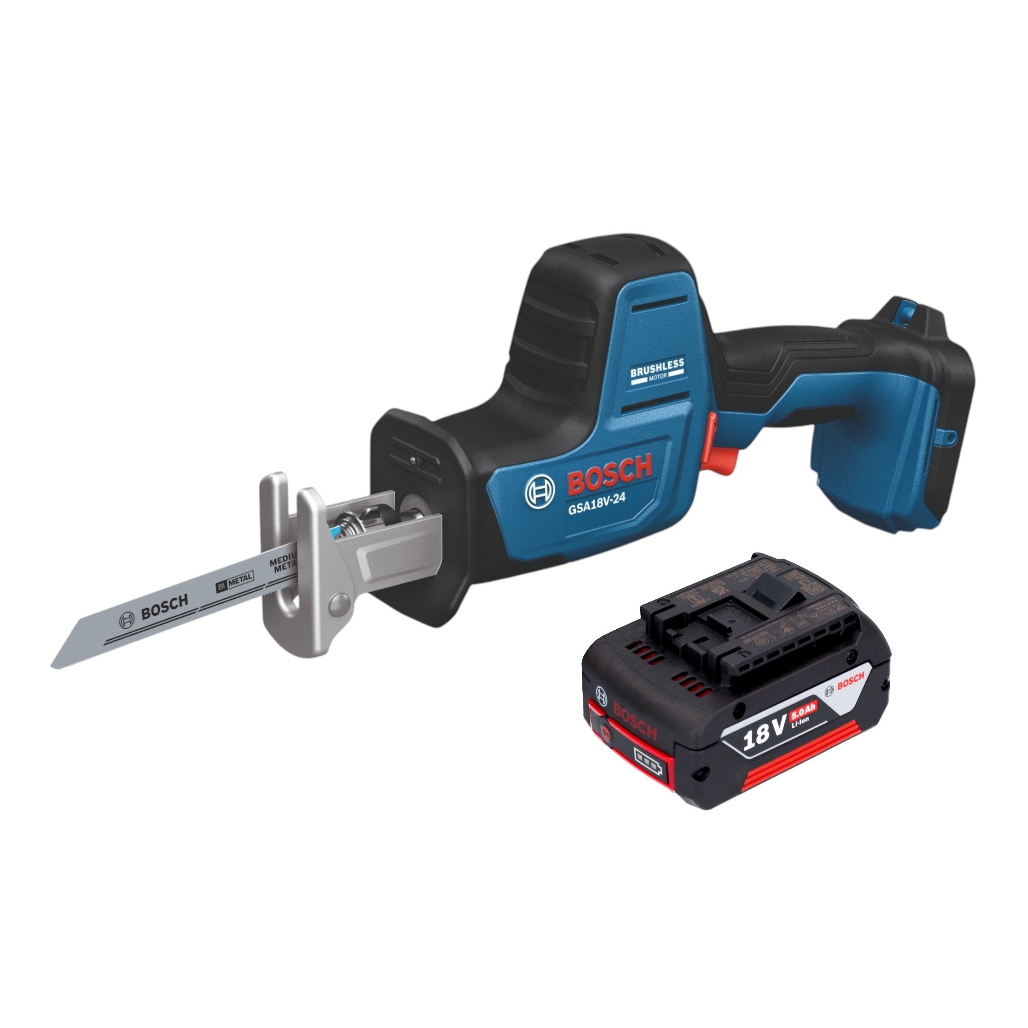 Bosch GSA 18V 24 Professional Akku Saebelsaege 18 V 230 mm Brushless 1x Akku 5 0 Ah ohne Ladegeraet 0 - toolbrothers