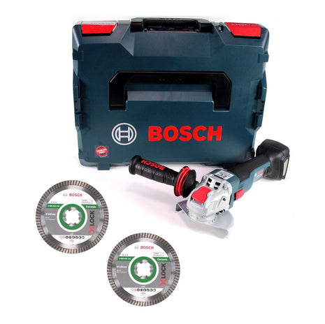 Bosch GWX 18V-10 C Akku Winkelschleifer 18V 125mm brushless X-LOCK + 2x Diamant Trennscheibe X-LOCK 125x22,23mm Best for Ceramic + L-BOXX - Toolbrothers