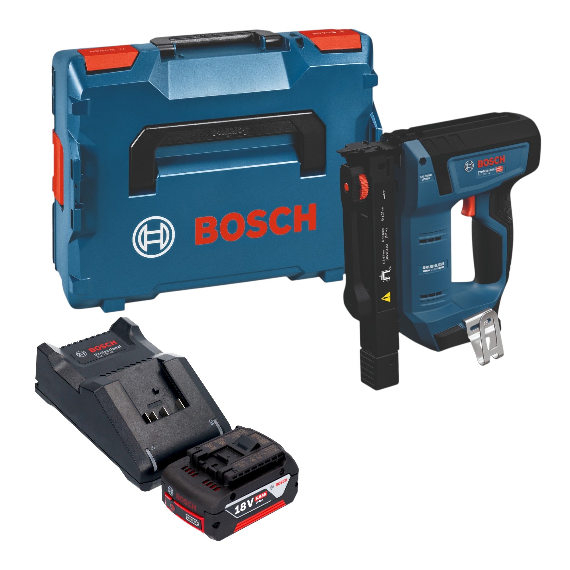 Bosch GTH 18V 14 Akku Holzklammerer 18 V 10 6 x 6 14 mm Brushless 1x Akku 5 0 Ah Ladegeraet L Boxx 0 - toolbrothers