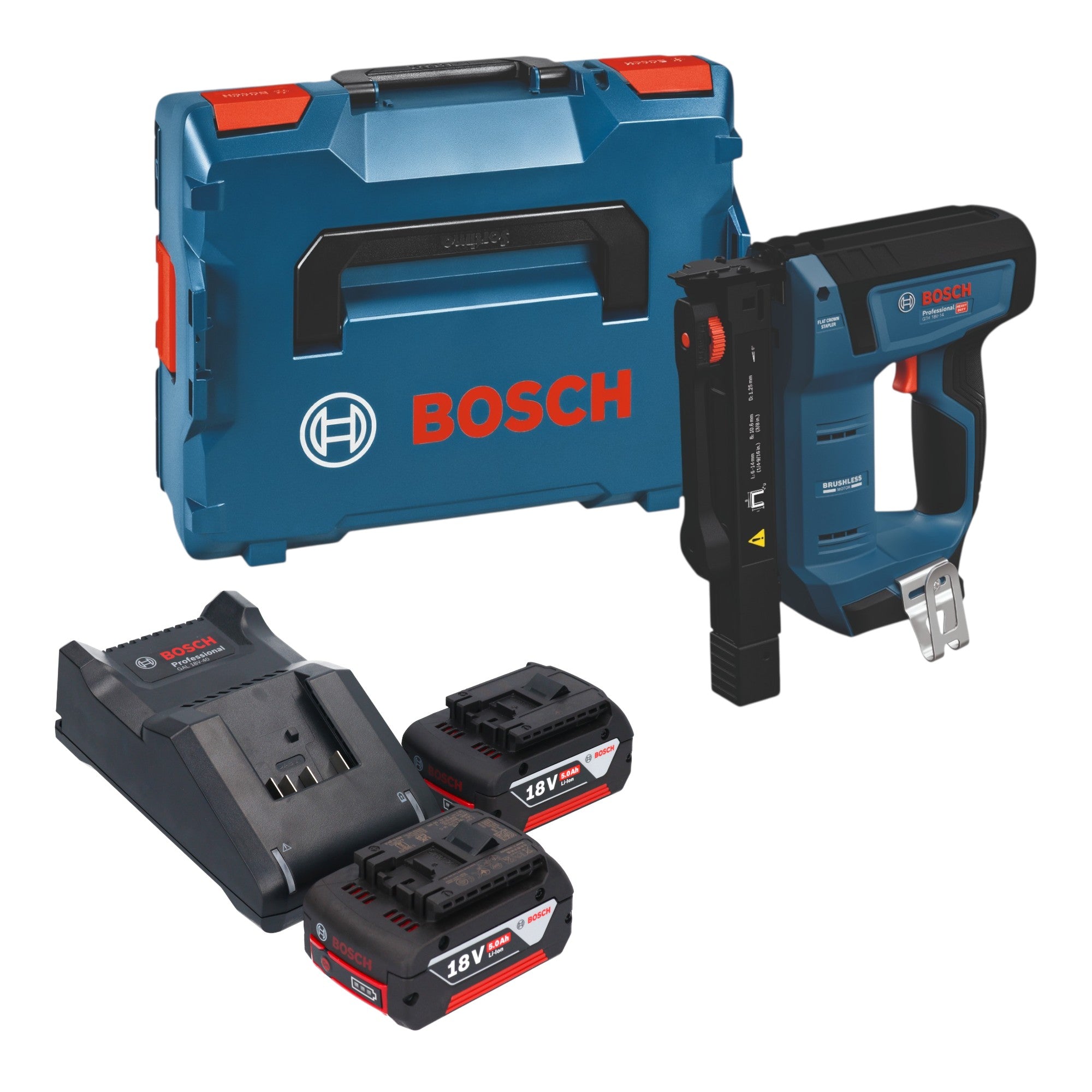Bosch GTH 18V 14 Akku Holzklammerer 18 V 10 6 x 6 14 mm Brushless 2x Akku 5 0 Ah Ladegeraet L Boxx 0 - toolbrothers