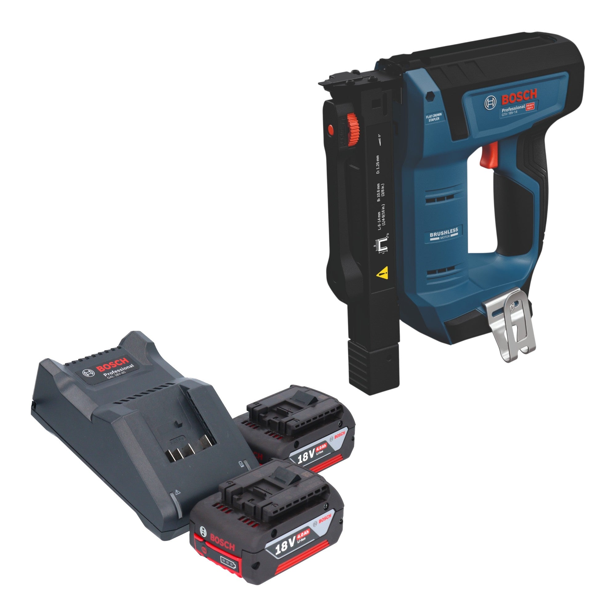 Bosch GTH 18V 14 Akku Holzklammerer 18 V 10 6 x 6 14 mm Brushless 2x Akku 4 0 Ah Ladegeraet 0 - toolbrothers