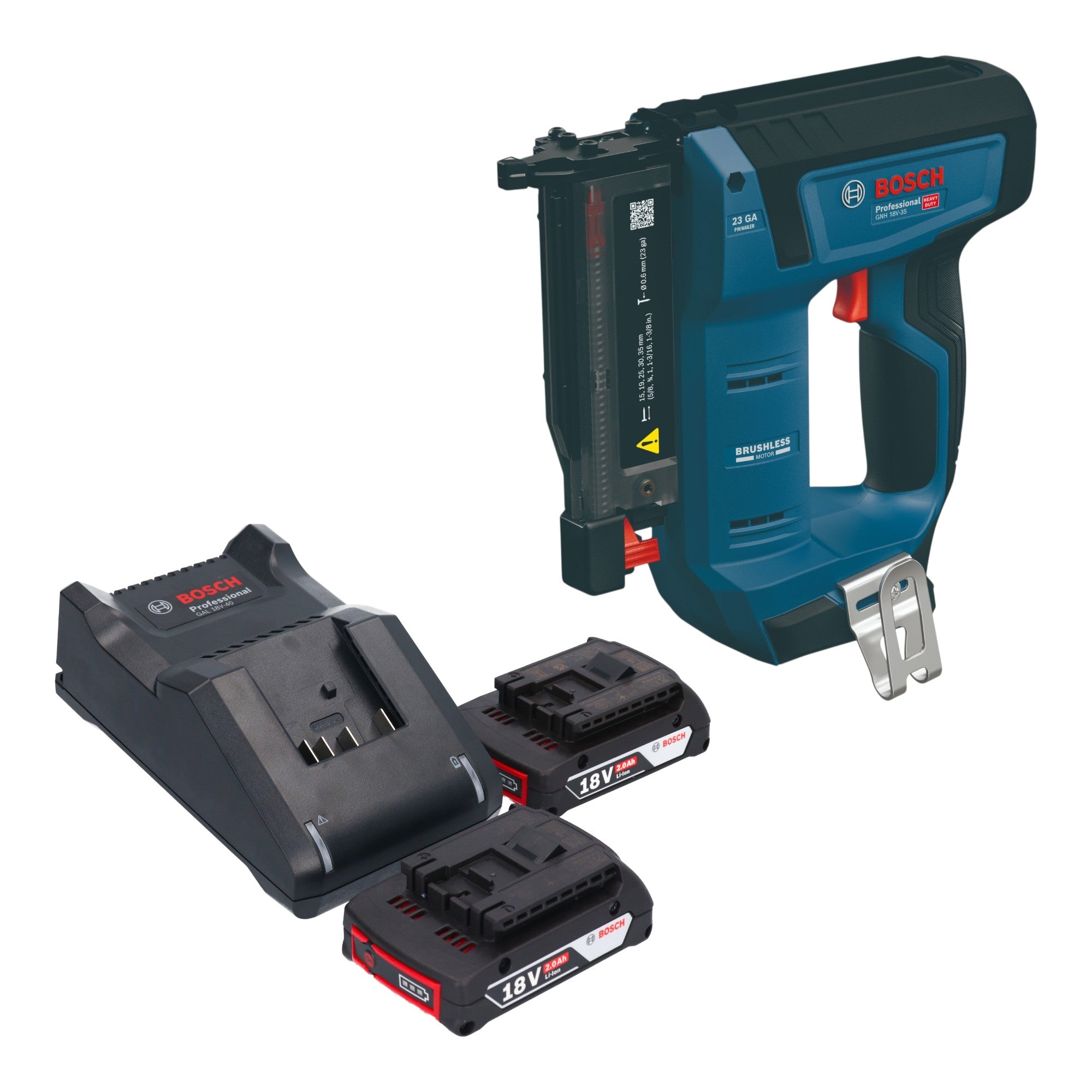 Bosch GNH 18V 35 Akku Holznagler 18 V 0 6 x 15 35 mm Brushless 2x Akku 2 0 Ah Ladegeraet 0 - toolbrothers
