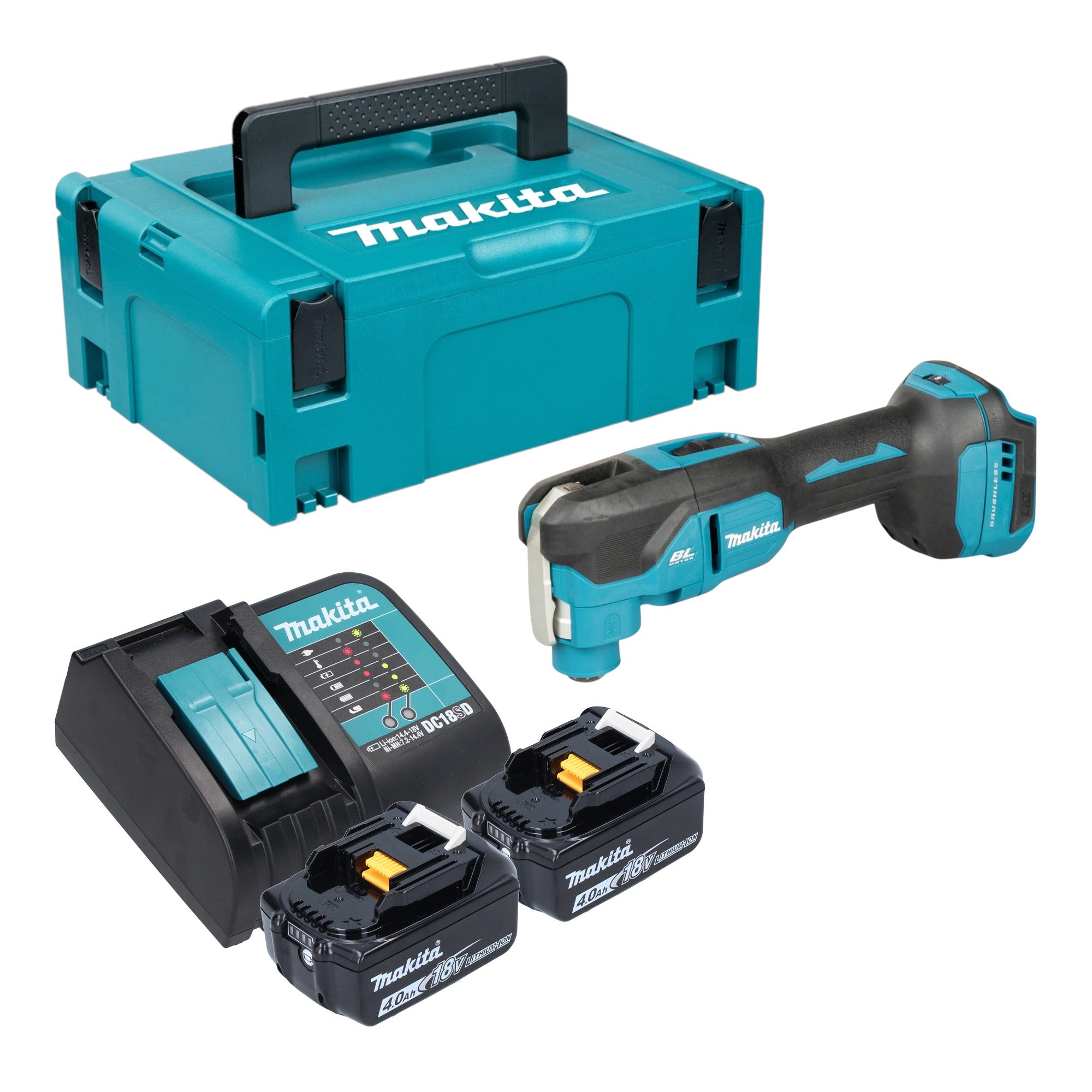 Makita DTM 53 SMJ Akku Multifunktionswerkzeug 18 V OIS Starlock Brushless 2x Akku 4 0 Ah Ladegeraet Makpac 0 - toolbrothers