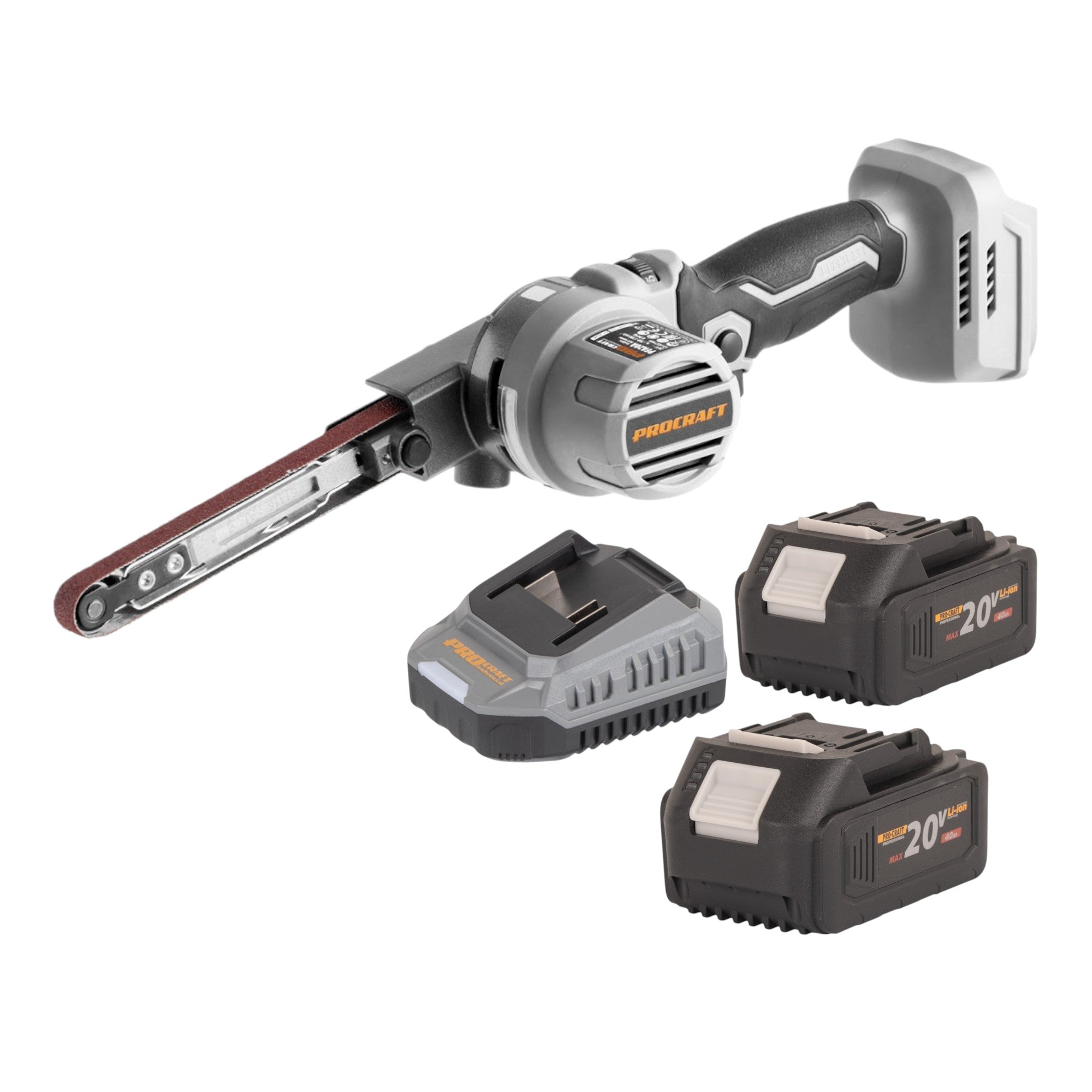 ProCraft Industrial PFA20A BB Akku Bandfeile 20 V 13 x 457 mm Brushless 2x Akku 4 0 Ah Ladegeraet 0 - toolbrothers