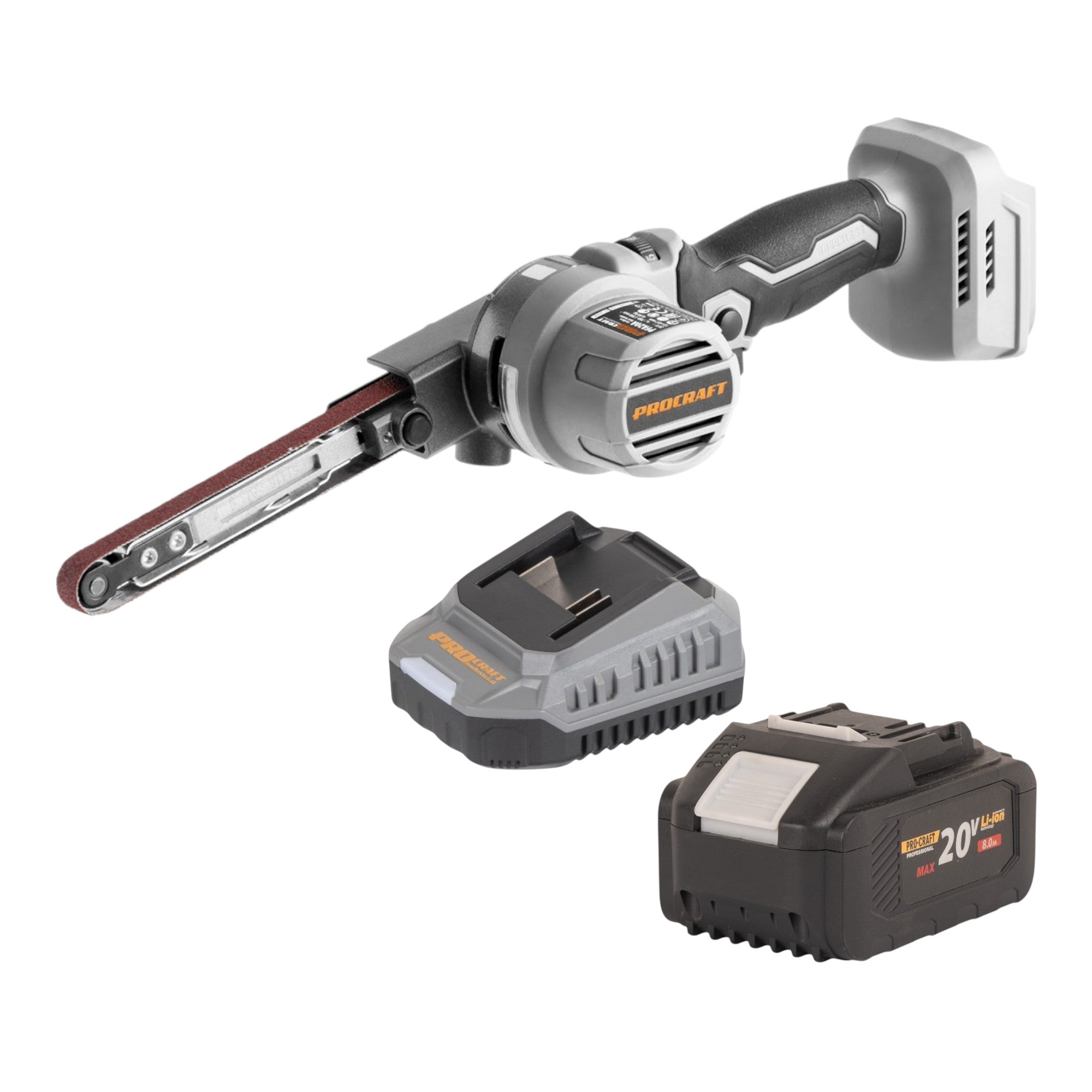 ProCraft Industrial PFA20A BB Akku Bandfeile 20 V 13 x 457 mm Brushless 1x Akku 8 0 Ah Ladegeraet 0 - toolbrothers
