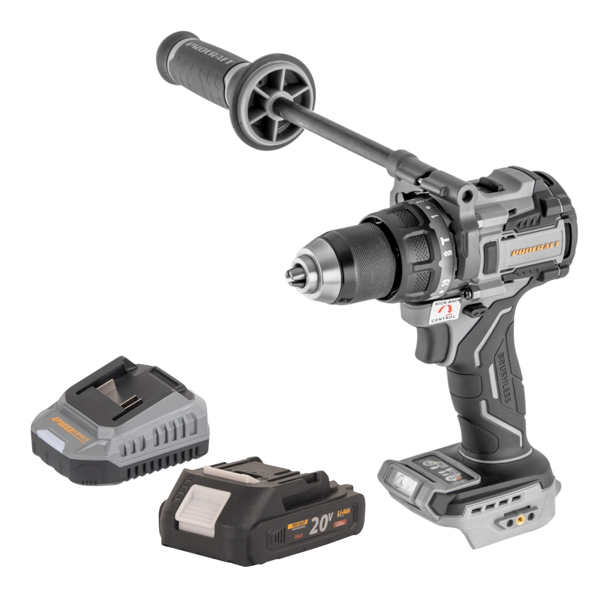 ProCraft Industrial CD20C BB Akku Schlagbohrschrauber 20 V 120 Nm Brushless 1x Akku 2 0 Ah Ladegeraet 0 - toolbrothers