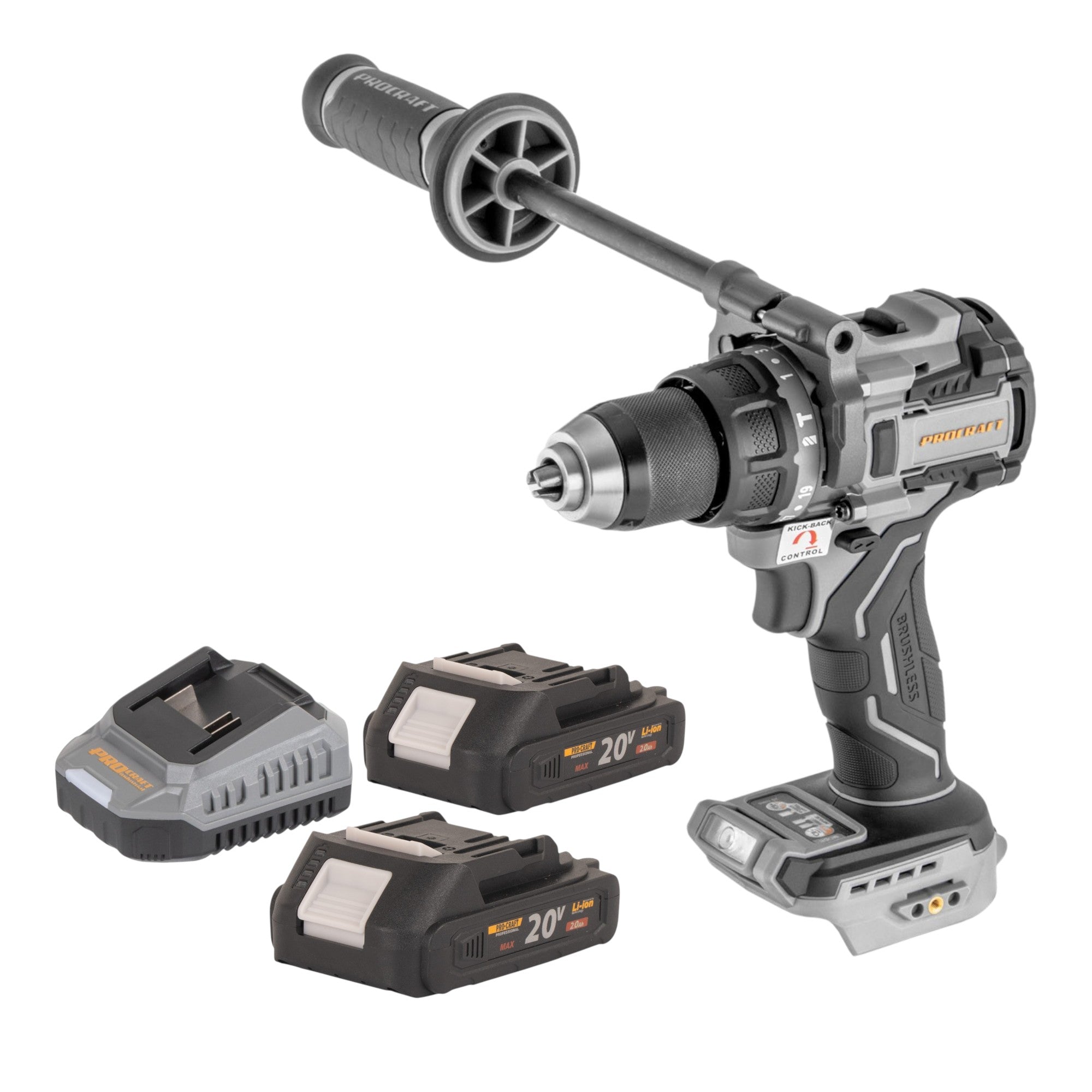ProCraft Industrial CD20C BB Akku Schlagbohrschrauber 20 V 120 Nm Brushless 2x Akku 2 0 Ah Ladegeraet 0 - toolbrothers