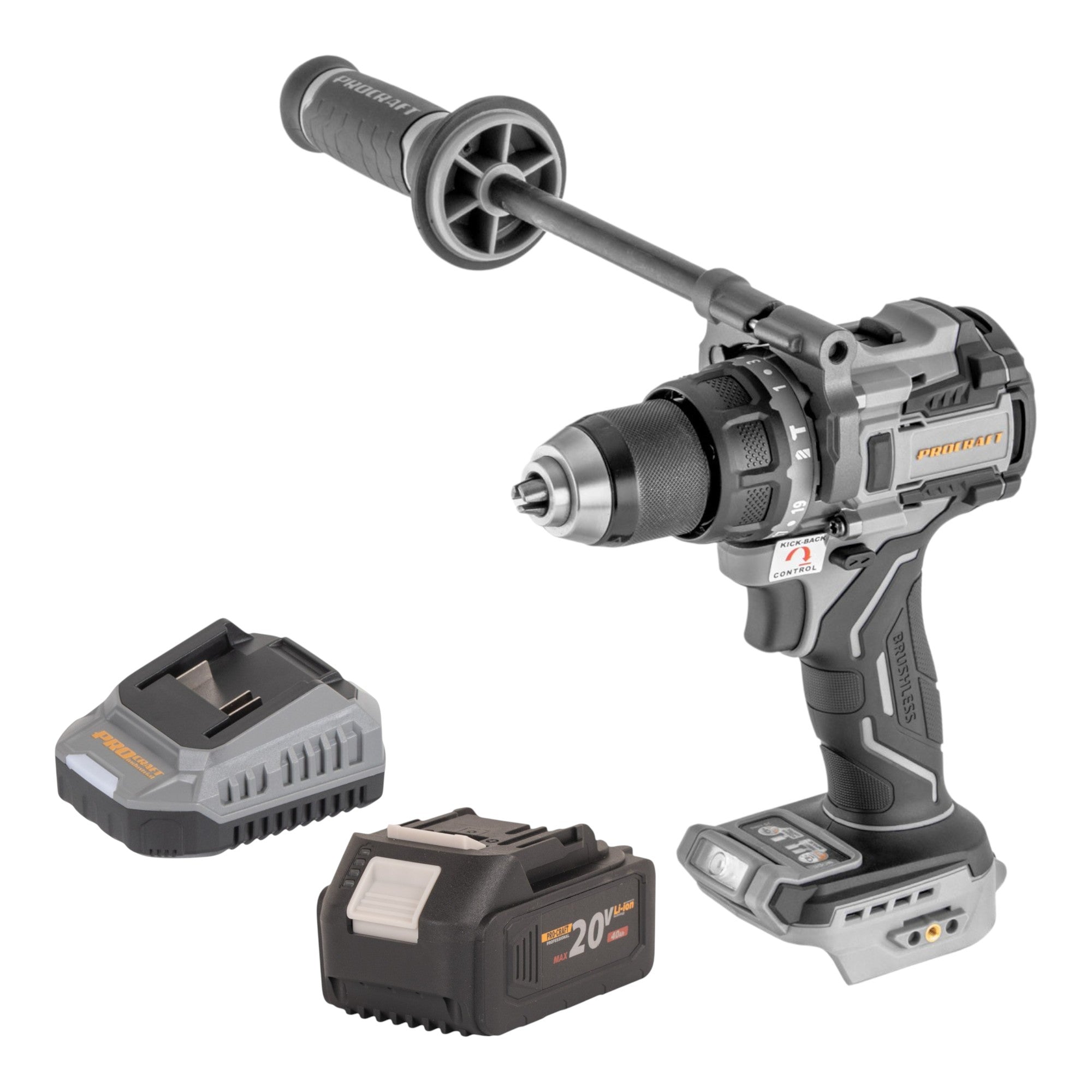ProCraft Industrial CD20C BB Akku Schlagbohrschrauber 20 V 120 Nm Brushless 1x Akku 4 0 Ah Ladegeraet 0 - toolbrothers