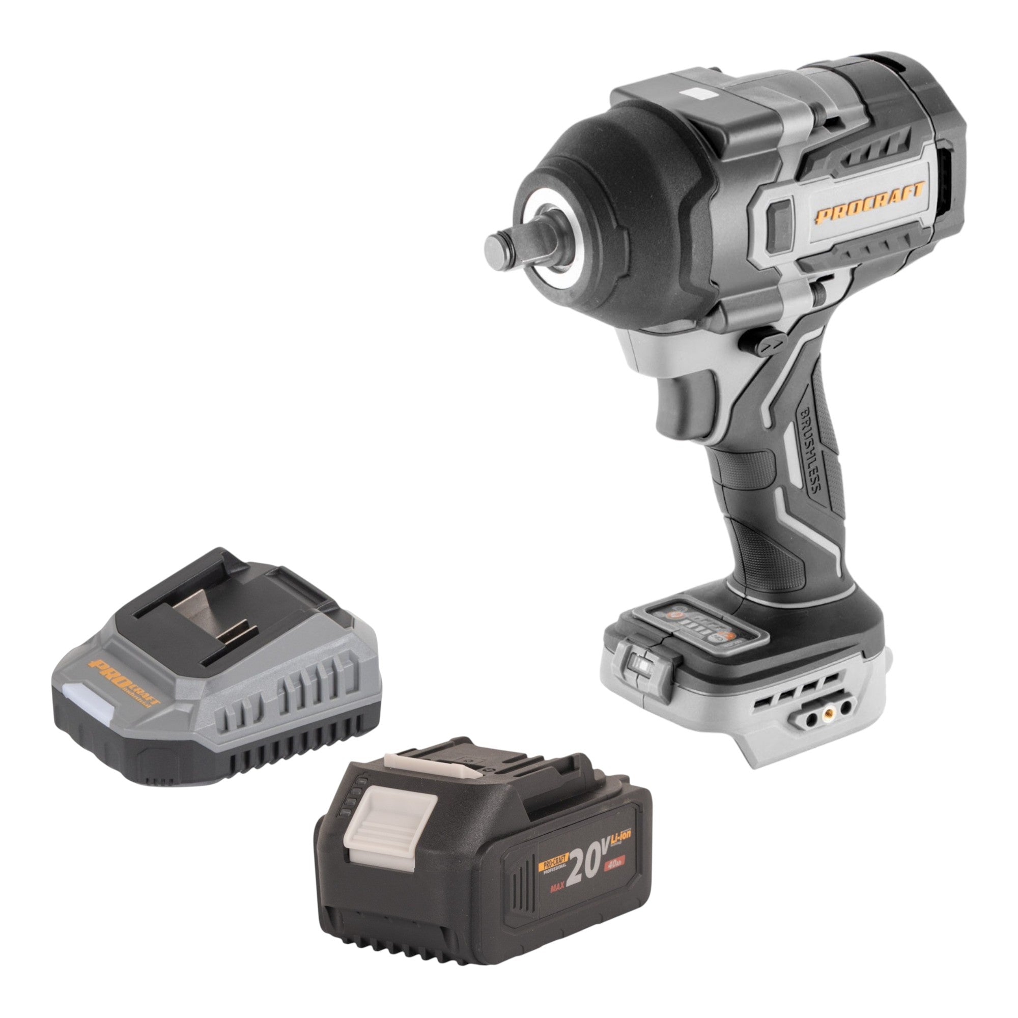 ProCraft Industrial IW850A BB Akku Schlagschrauber 20 V 850 Nm 1 2 Brushless 1x Akku 4 0 Ah Ladegeraet 0 - toolbrothers