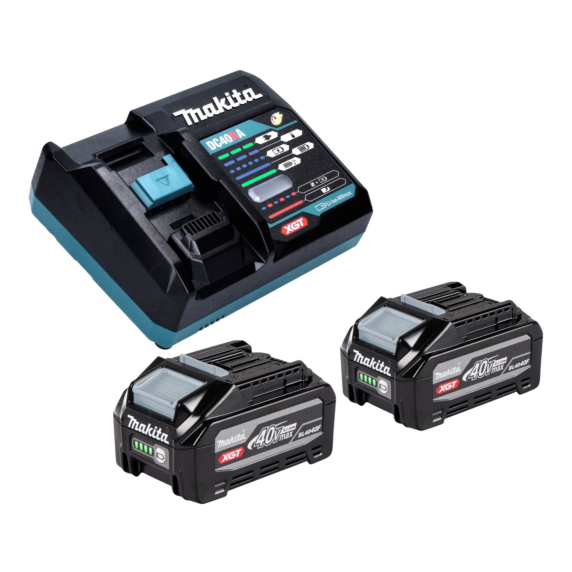 Makita BO 001 CGU201 Akku Exzenterschleifer 40 V max 125 mm 5 0 mm Hub Brushless 2x Akku 4 0 Ah Ladegeraet Makpac 4 - toolbrothers