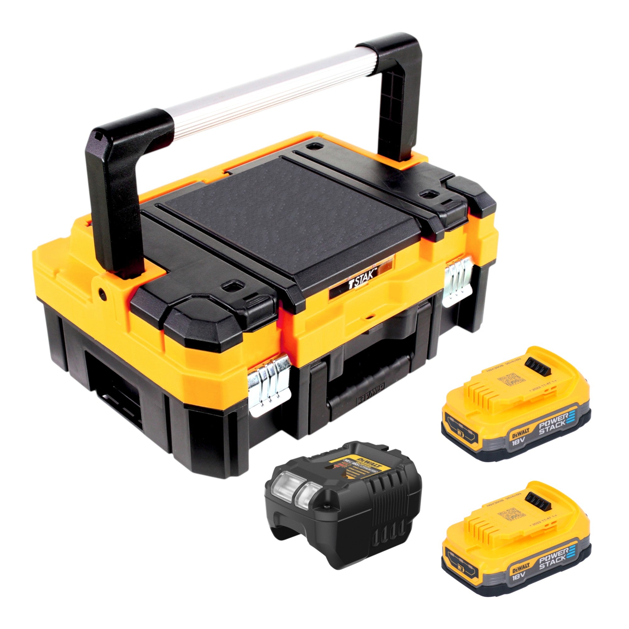 DeWalt DCB 1102 E2T Akku Starter Set 18 V mit 2x Powerstack Akku 1 7 Ah DCB 1102 Ladegeraet TSTAK 0 - toolbrothers