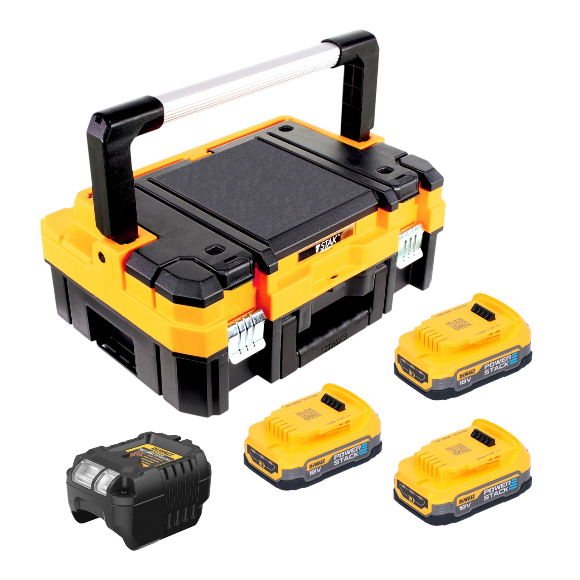 DeWalt DCB 1102 E3T Akku Starter Set 18 V mit 3x Powerstack Akku 1 7 Ah DCB 1102 Ladegeraet TSTAK 0 - toolbrothers