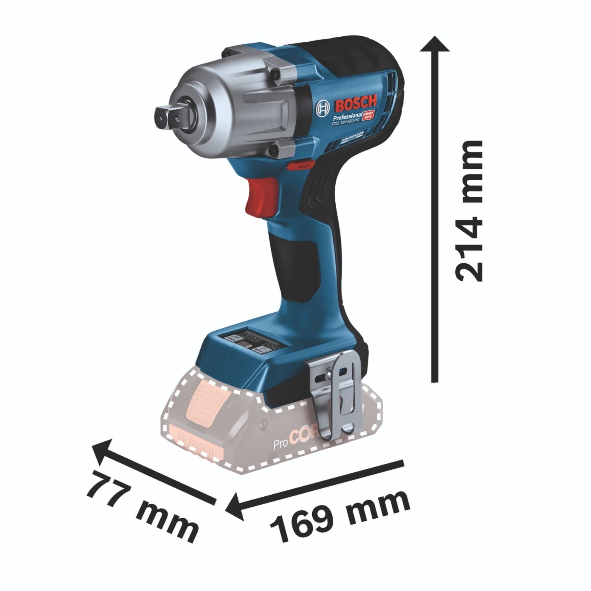 Bosch GDS 18V 450 PC Professional Akku Schlagschrauber 18 V 450 Nm 1 2 06019K4100 Brushless Solo ohne Akku ohne Ladegeraet 3 - toolbrothers
