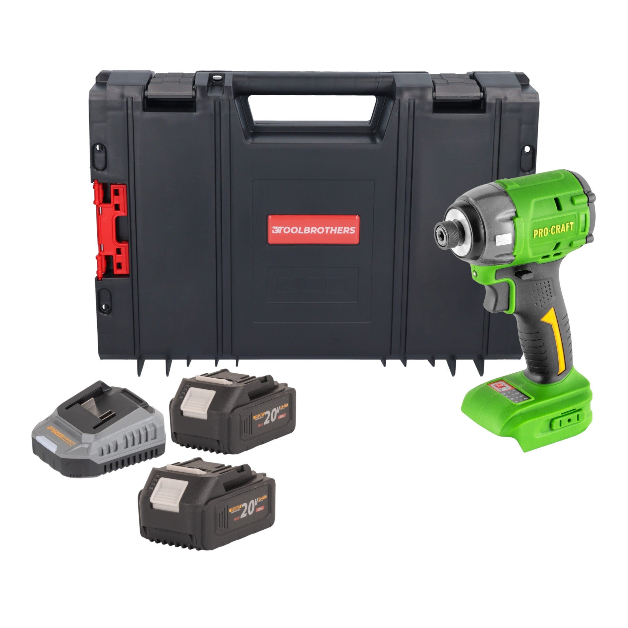 Procraft PS22bb Akku Schlagschrauber 20 V 230 Nm 1 4 Brushless 2x Akku 4 0 Ah Ladegeraet RHINO Toolcase 0 - toolbrothers