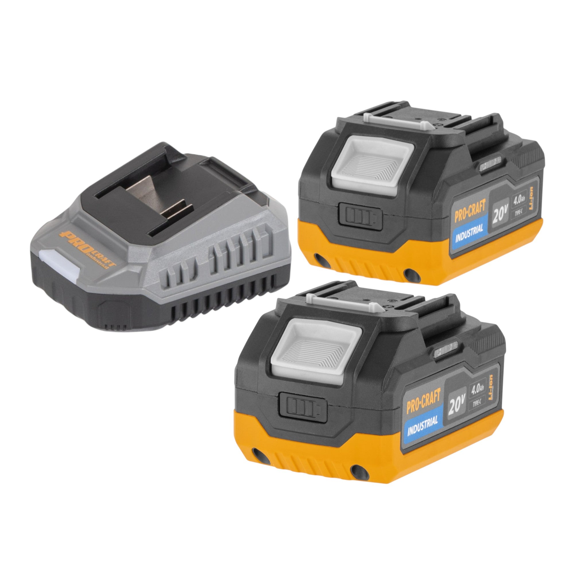 Procraft Industrial AG125Bbb Akku Winkelschleifer 20 V 125 mm Brushless 2x Akku 4 0 Ah Ladegeraet 3 - toolbrothers