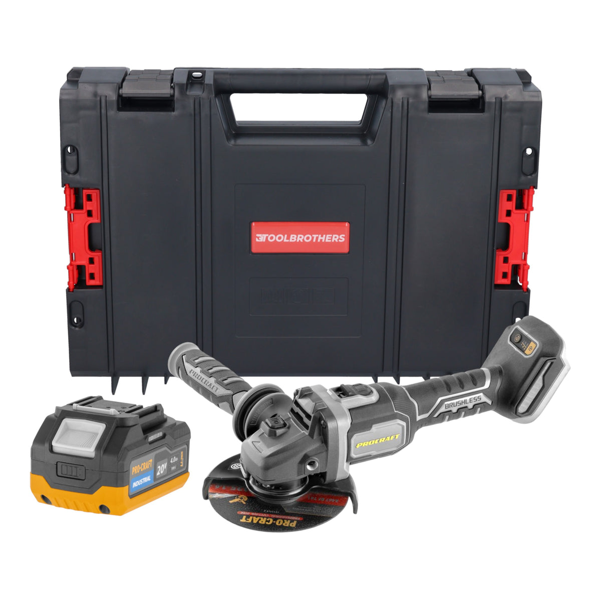 Procraft Industrial AG125Bbb Akumulatorowa szlifierka kątowa 20 V 125 mm Brushless Solo – bez akumulatora, bez ładowarki