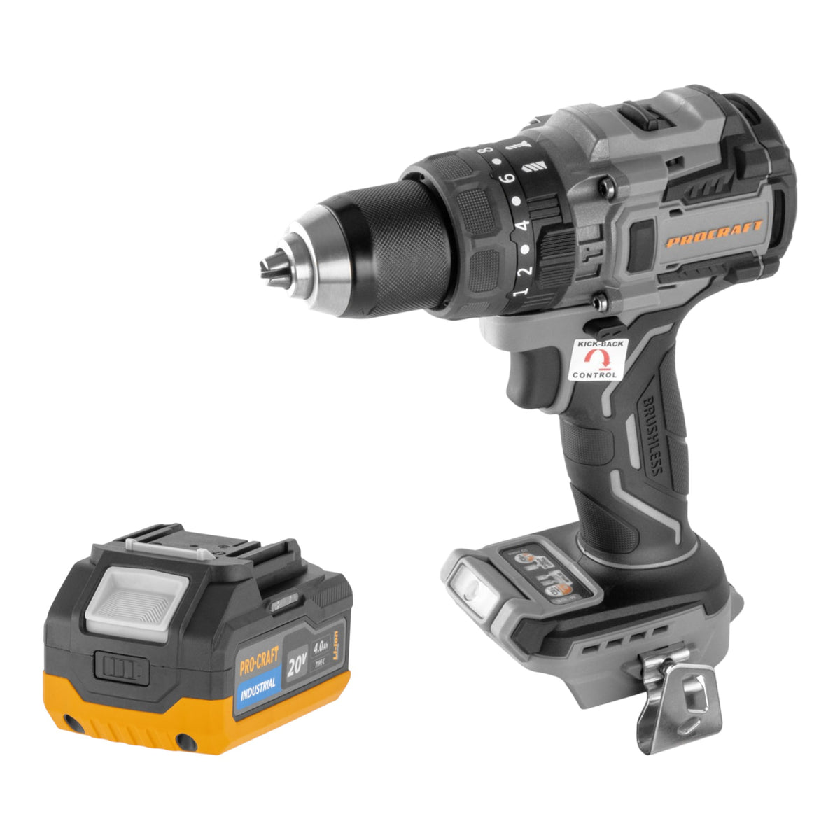 Wiertarko-wkrętarka udarowa Procraft Industrial CD20B-BB 20 V 150 Nm bezszczotkowa Solo – bez akumulatora, bez ładowarki