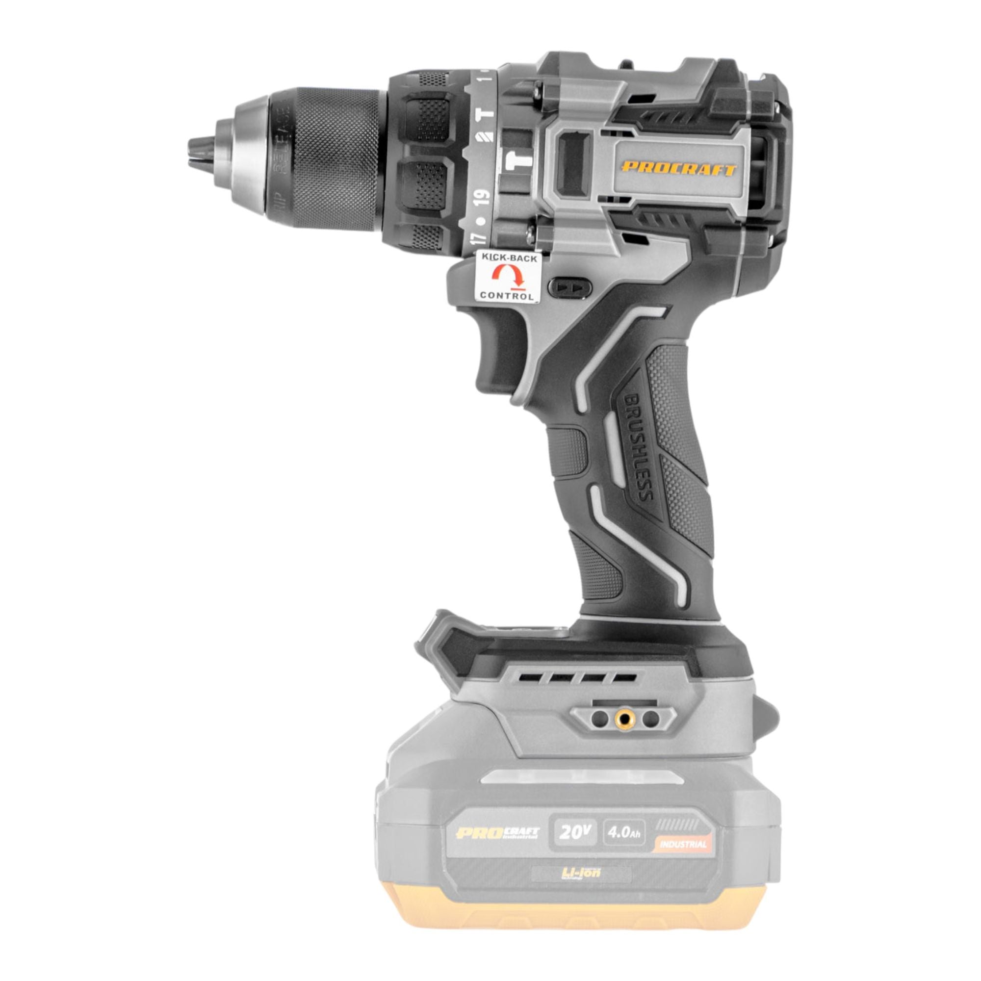 ProCraft Industrial CD20C BB Akku Schlagbohrschrauber 20 V 120 Nm Brushless 1x Akku 4 0 Ah Ladegeraet 2 - toolbrothers